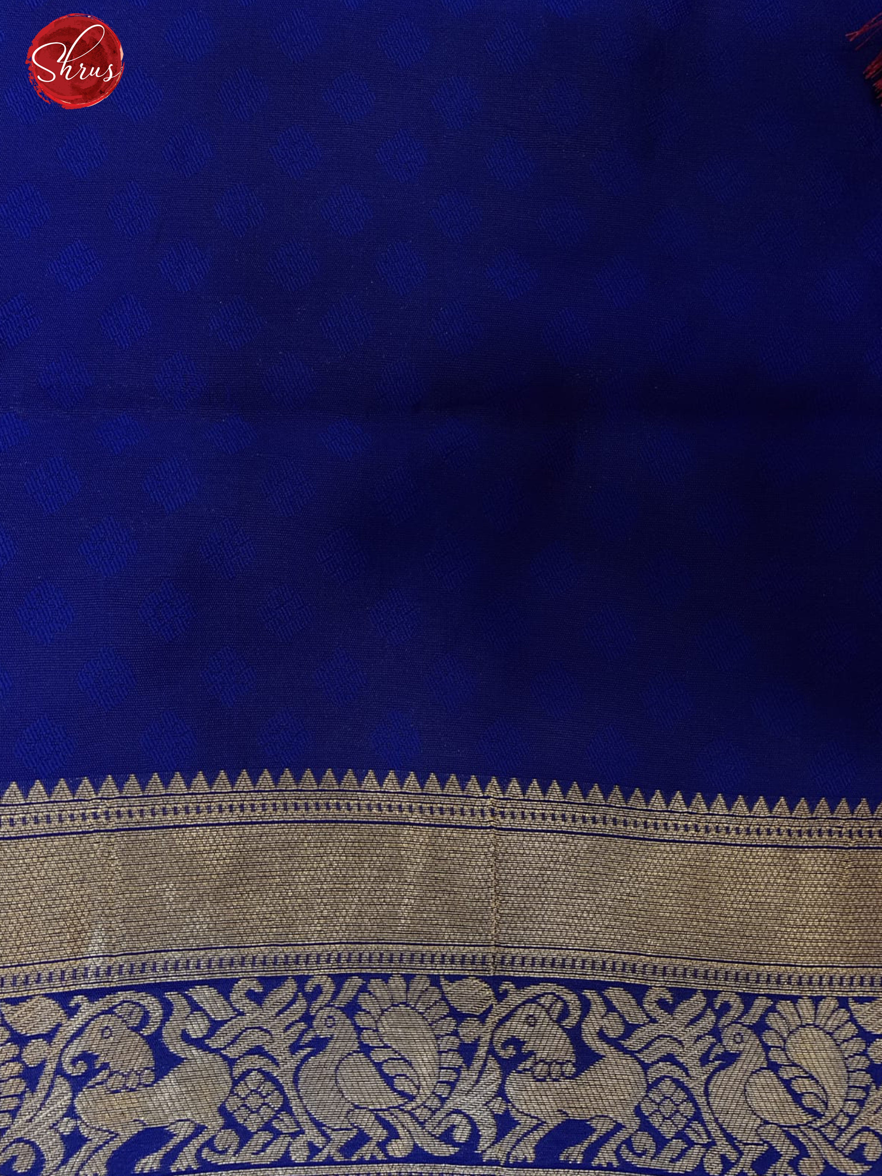 Pink & Blue - Semi Kanchipuram Silk with zari woven floral motifs on the zari border & Contrast Zari Border - Shop on ShrusEternity.com