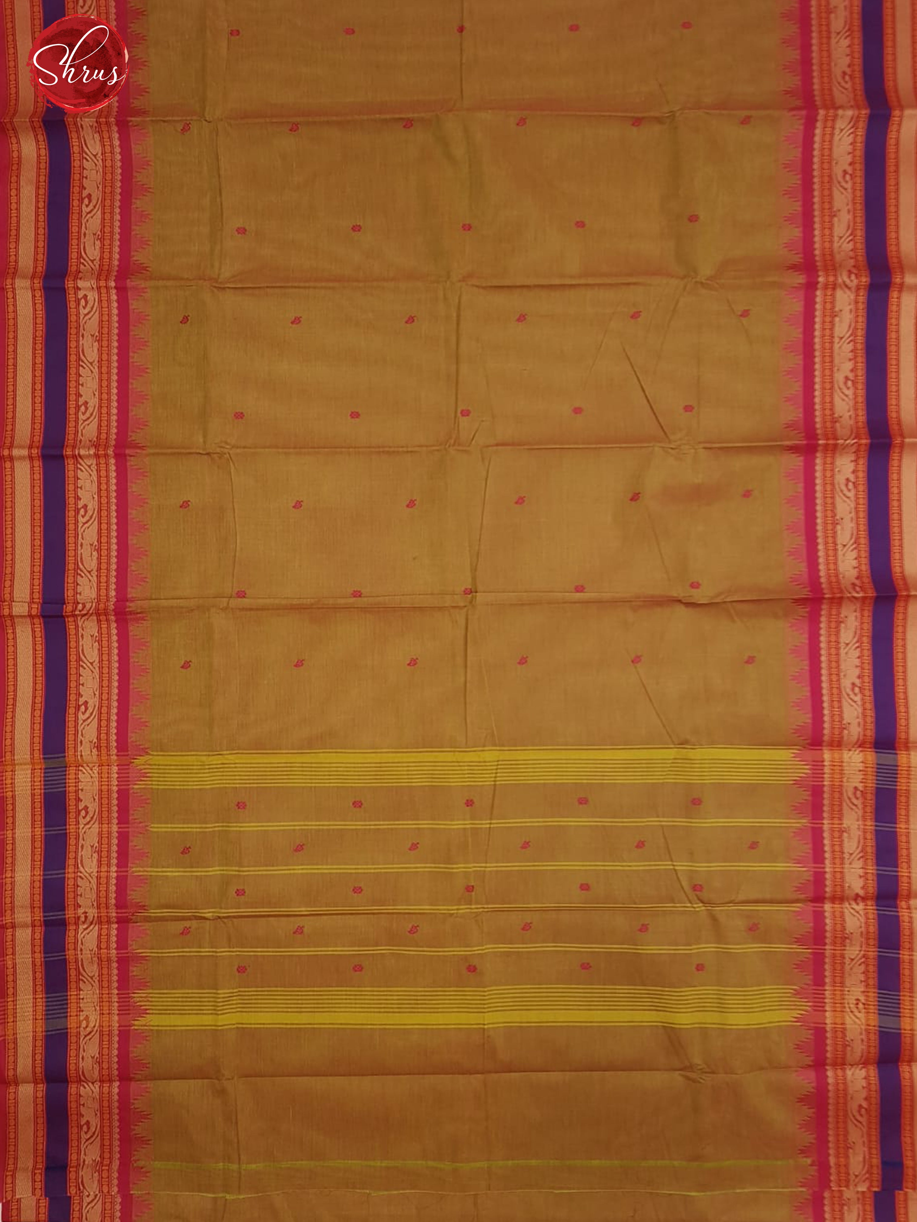 Green & Pink-Chettinad Cotton with thread woven buttas on the body &  contrast zari Border - Shop on ShrusEternity.com