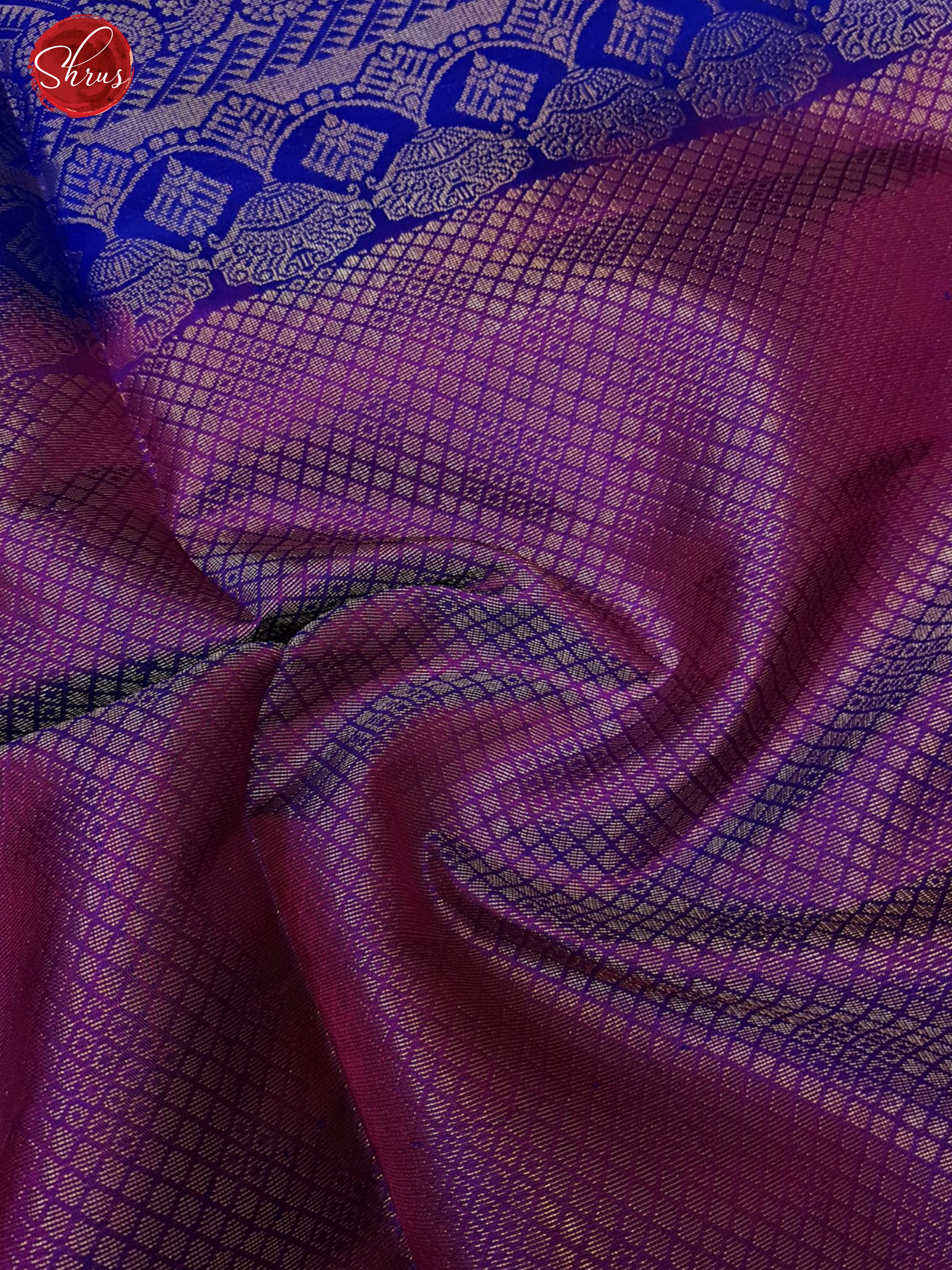 Pink  & Blue- Soft Silk with zari woven  criss cross brocade on the body & Contrast Zari Border - Shop on ShrusEternity.com