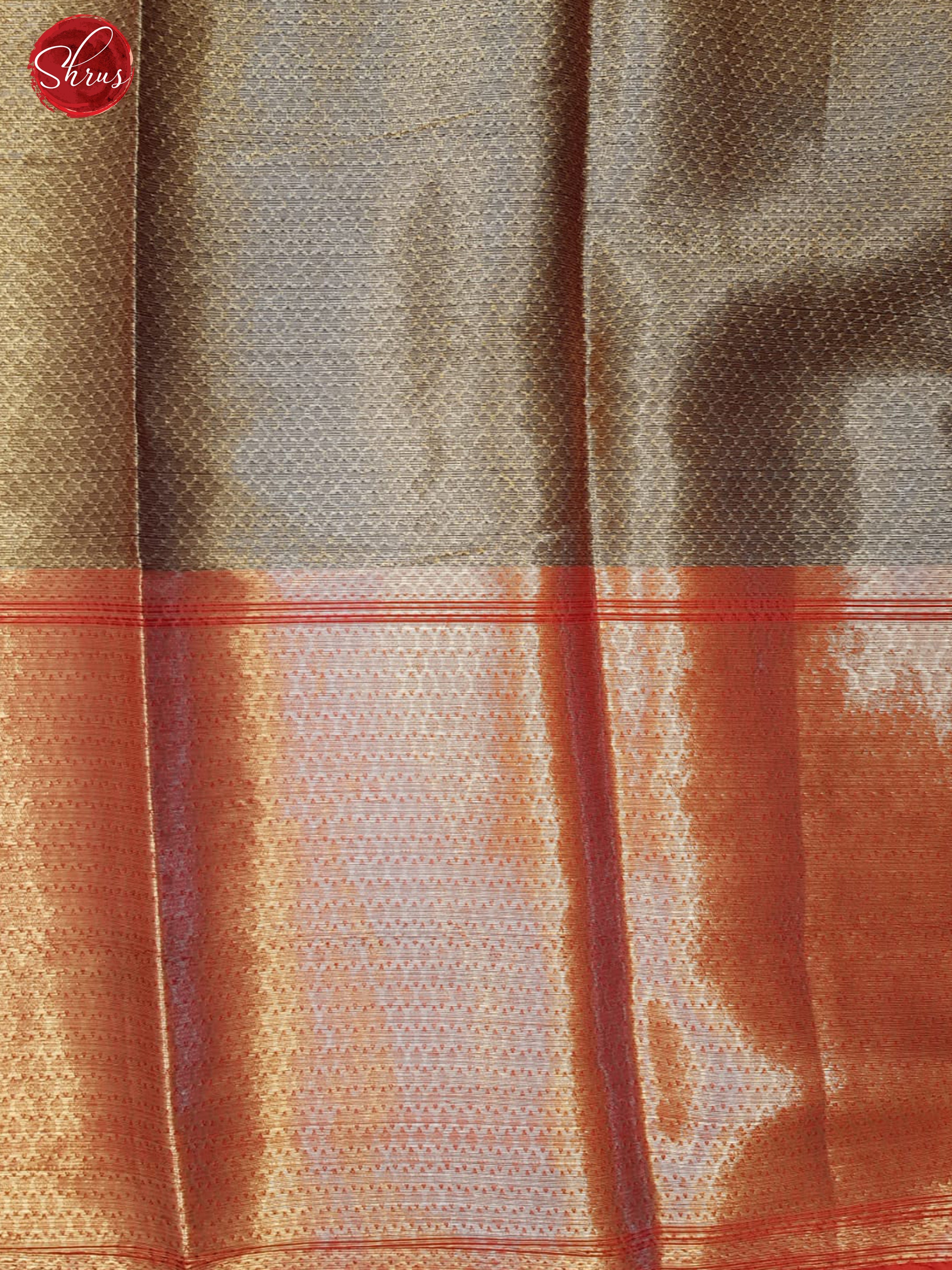 Green & Grey - Semi Kanchipuram Silk with zari woven round buttas on the body& Contrast Zari Border - Shop on ShrusEternity.com