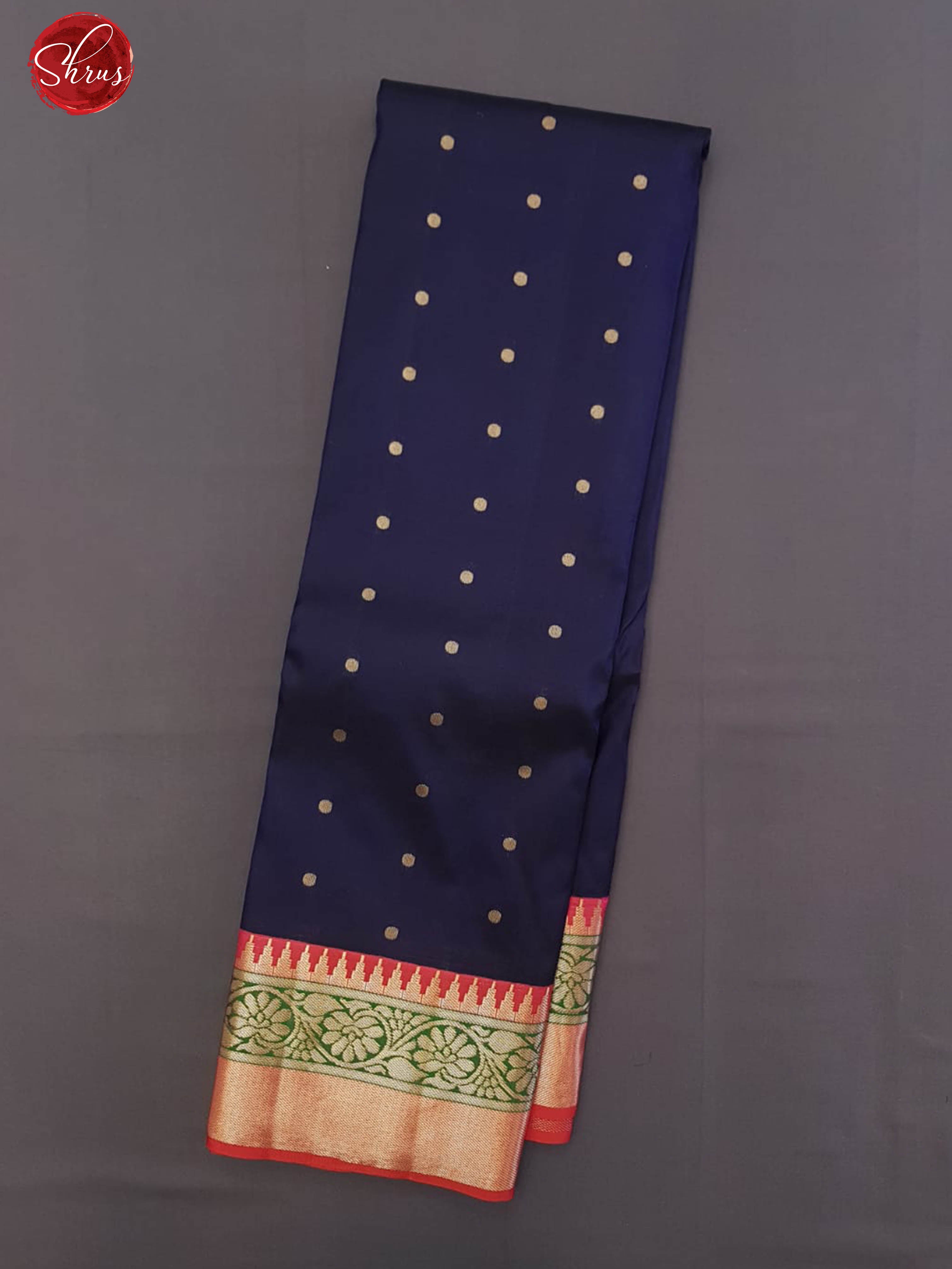 Blue & Pink - Kanchipuram Silk with zari woven buttas on the body & Contrast zari border - Shop on ShrusEternity.com