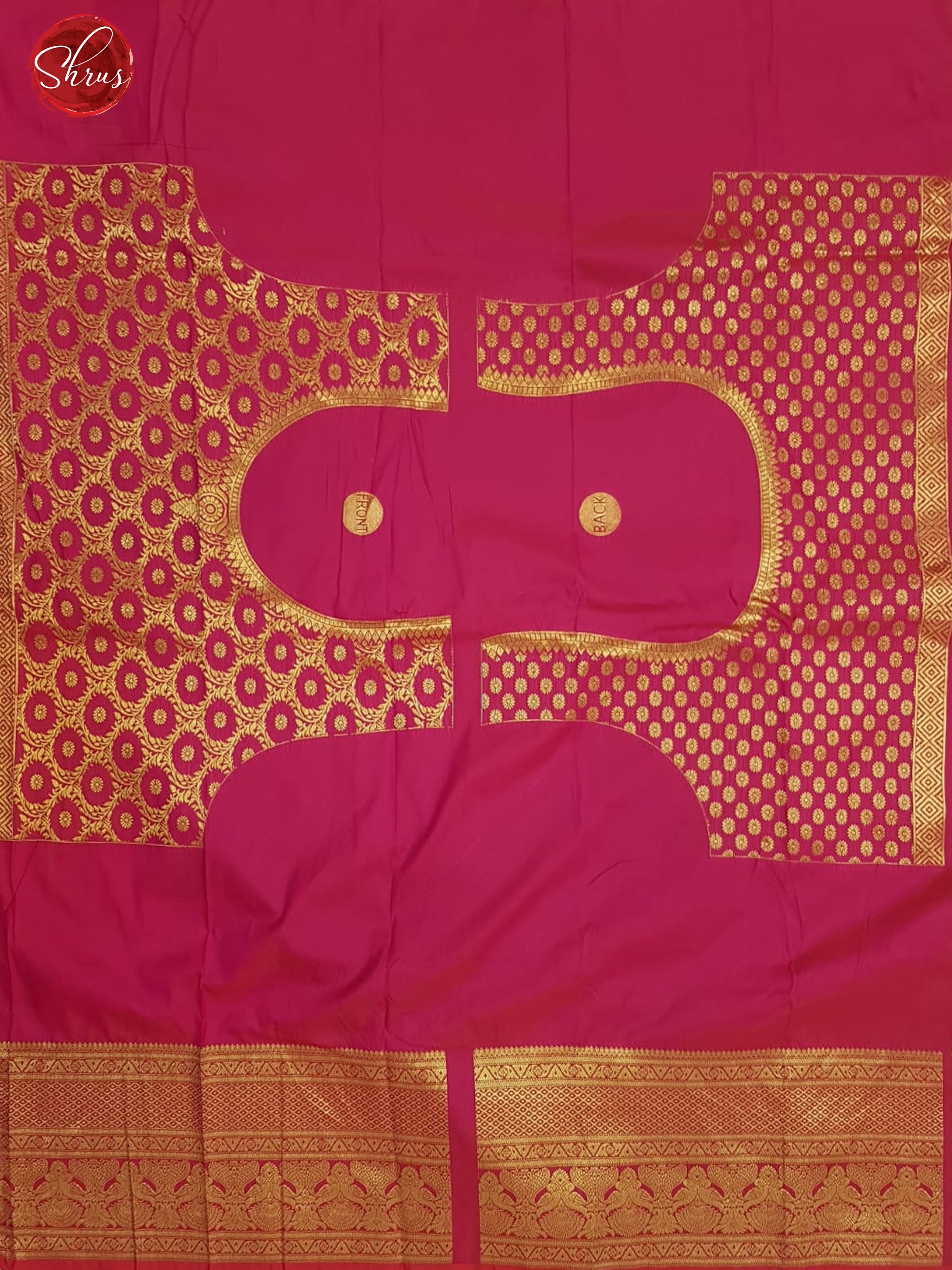 Honey & Pink - Semi Kanchipuram with Zari woven  floral nestling  brocade   on the body &   Zari Border - Shop on ShrusEternity.com