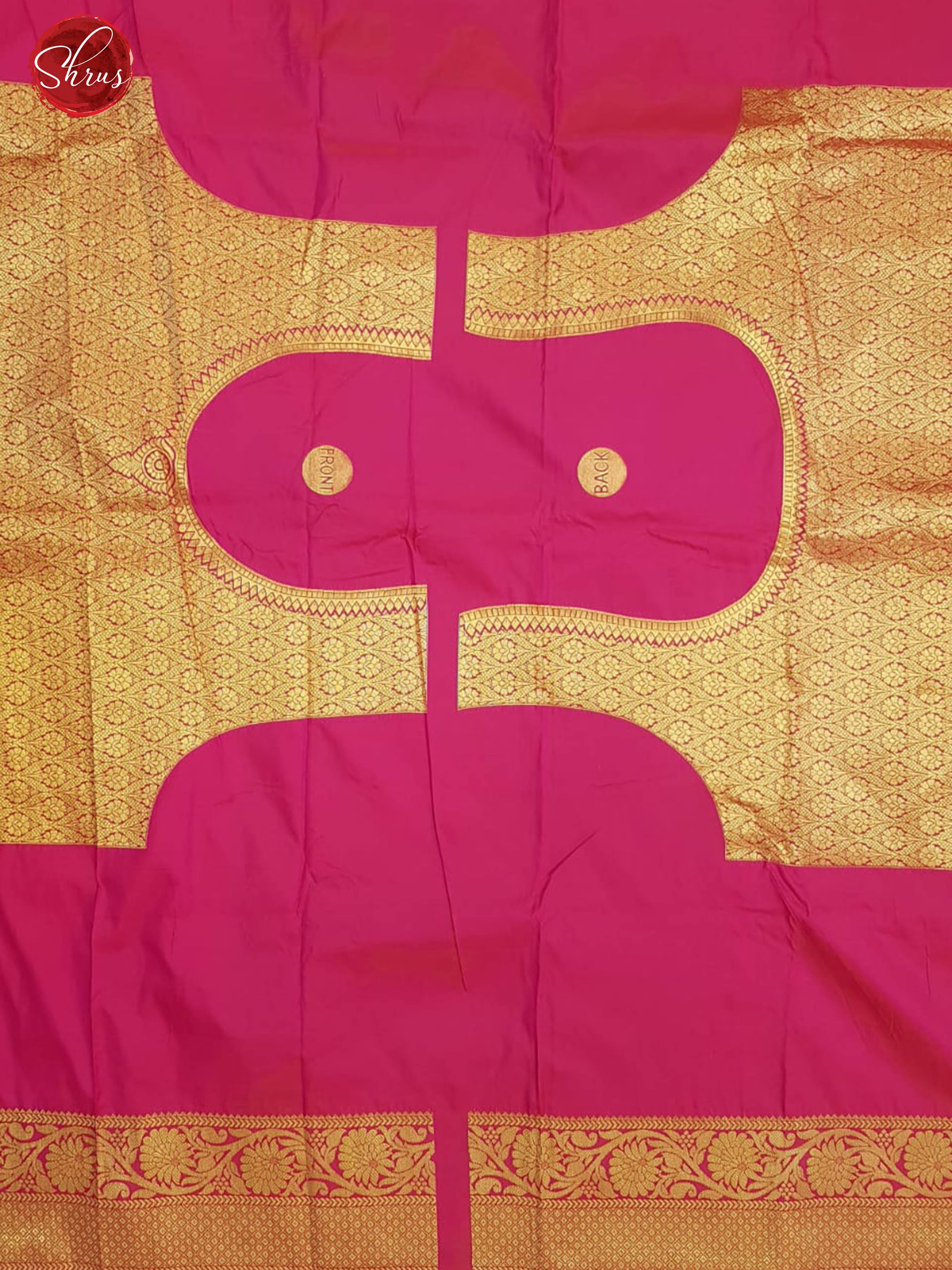 Green & Pink - Semi Kanchipuram with Zari woven   buttas , thread woven checks  on the body & Contrast Zari Border - Shop on ShrusEternity.com