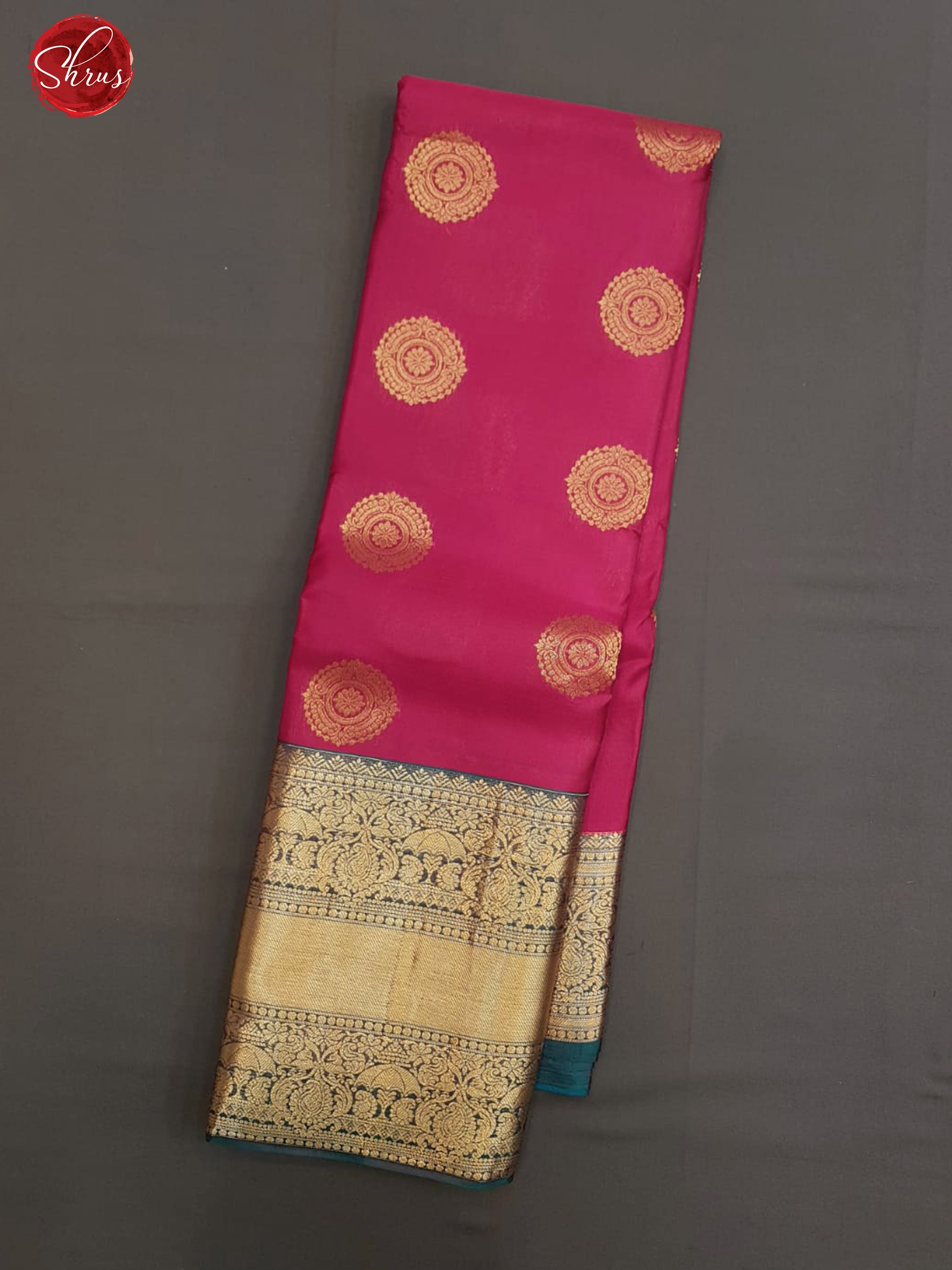 Pink & Blue - Soft Silk with zari woven floral motifs on the body &  Contrast Zari Border - Shop on ShrusEternity.com
