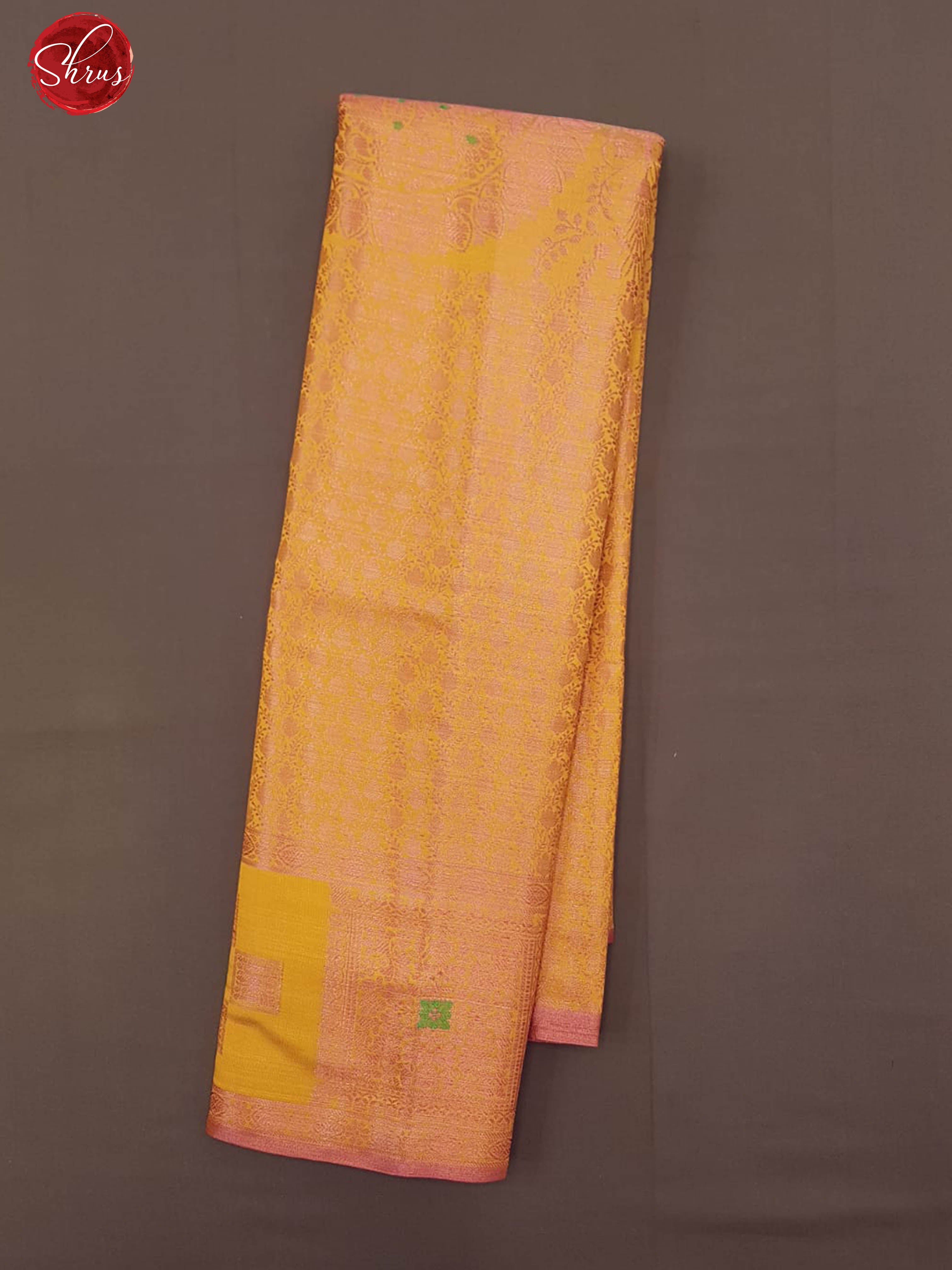 Mustard & Purple - Semi Kanchipuram Dola Silk with zari brocade on the body  &   Zari Border - Shop on ShrusEternity.com