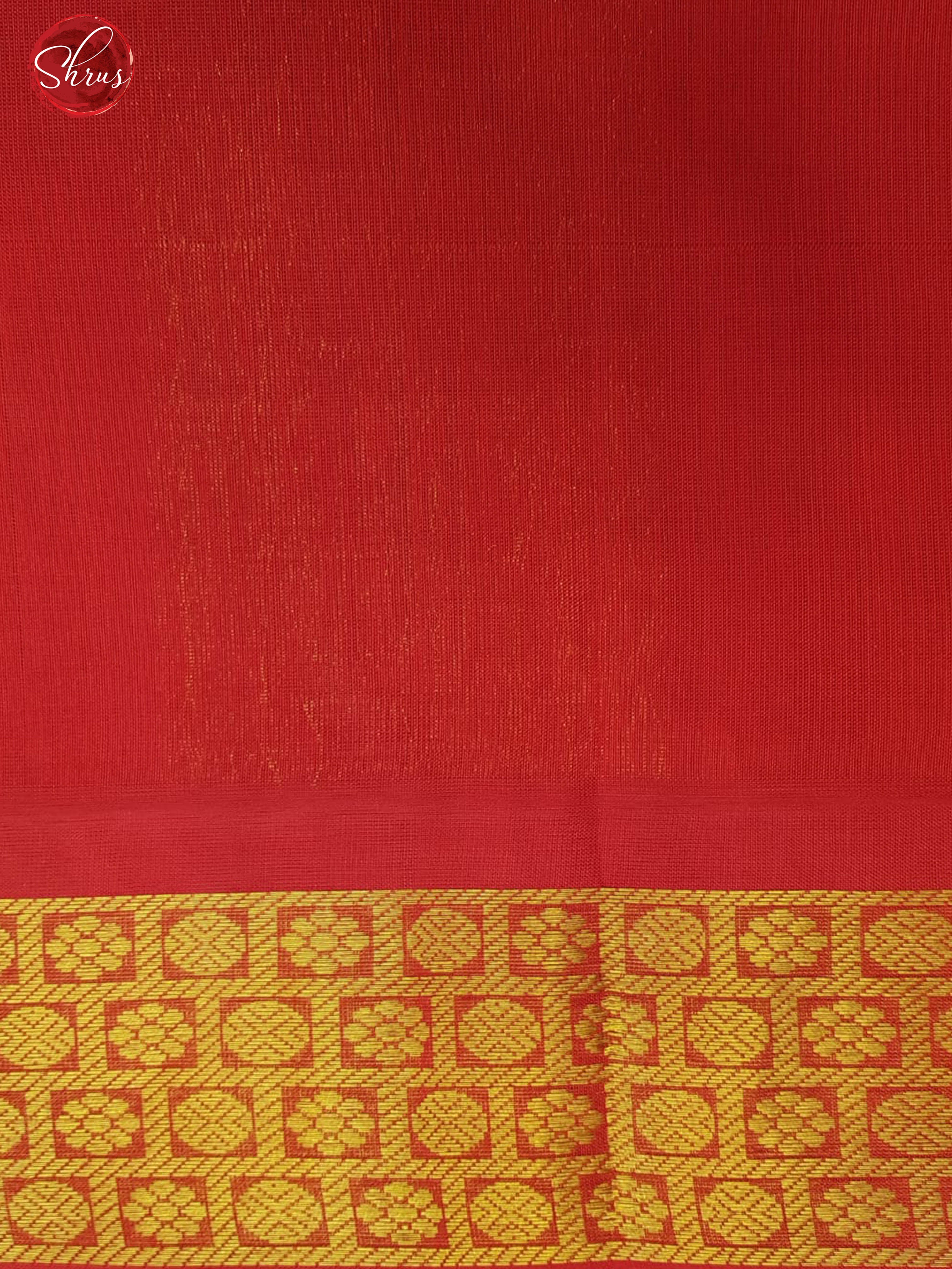 Cream & Red -Silk Cotton with plain Body & contrast  Zari Border - Shop on ShrusEternity.com