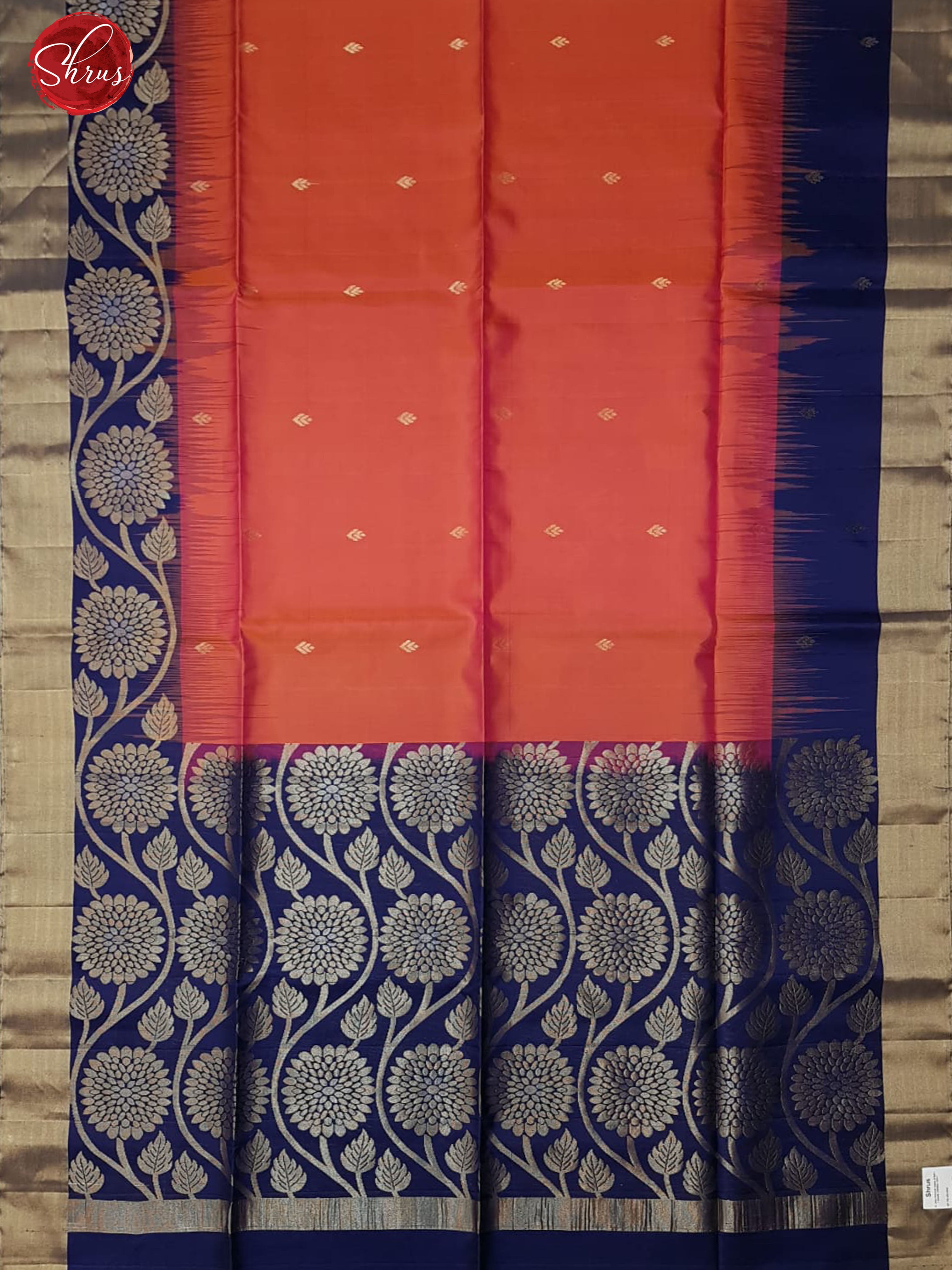 Pink & Blue - Soft Silk with zari woven buttas on the body & Contrast zari Border - Shop on ShrusEternity.com