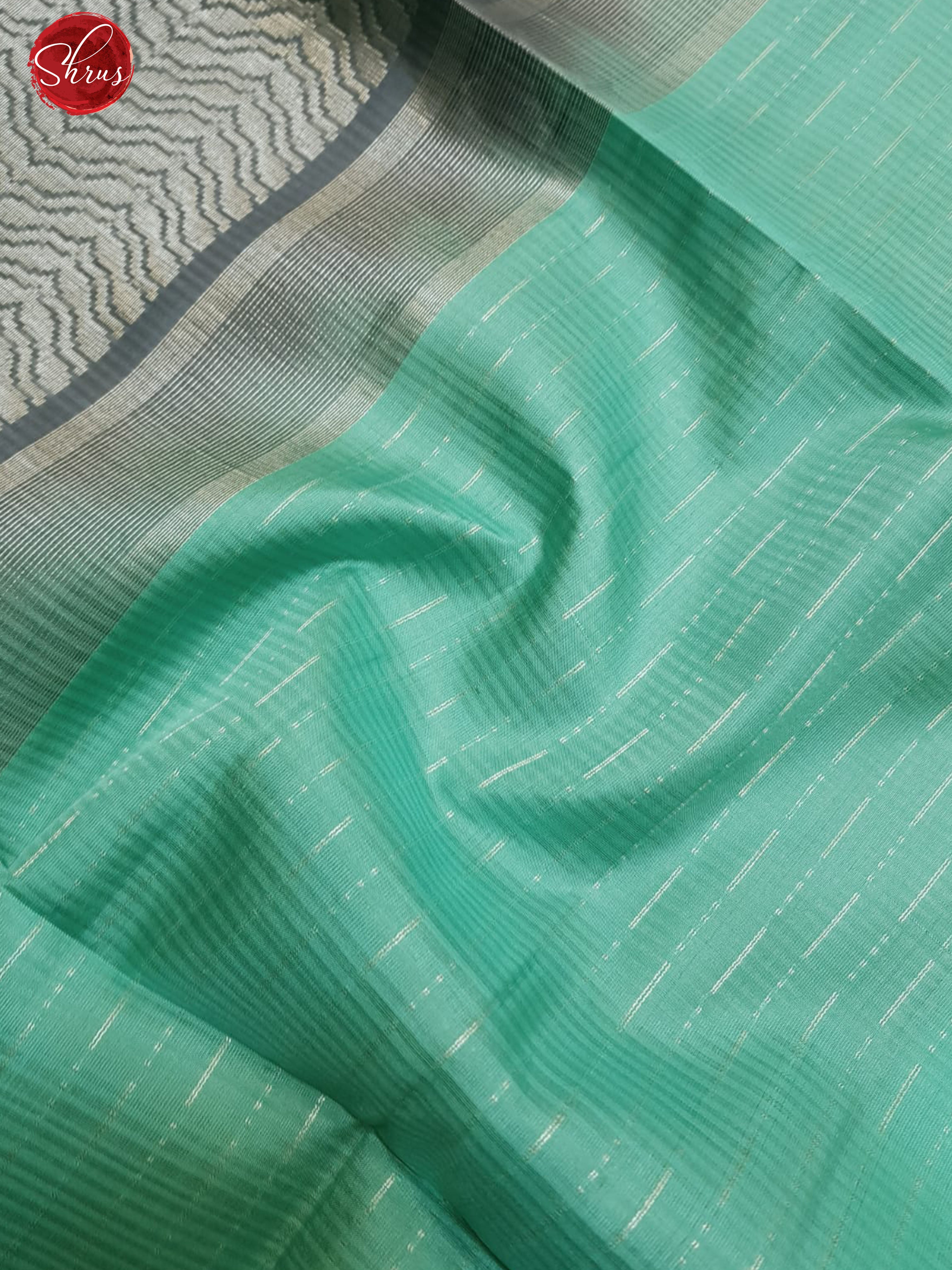 Green & Grey - Soft Silk with zari buttas on the body & Contrast Border - Shop on ShrusEternity.com