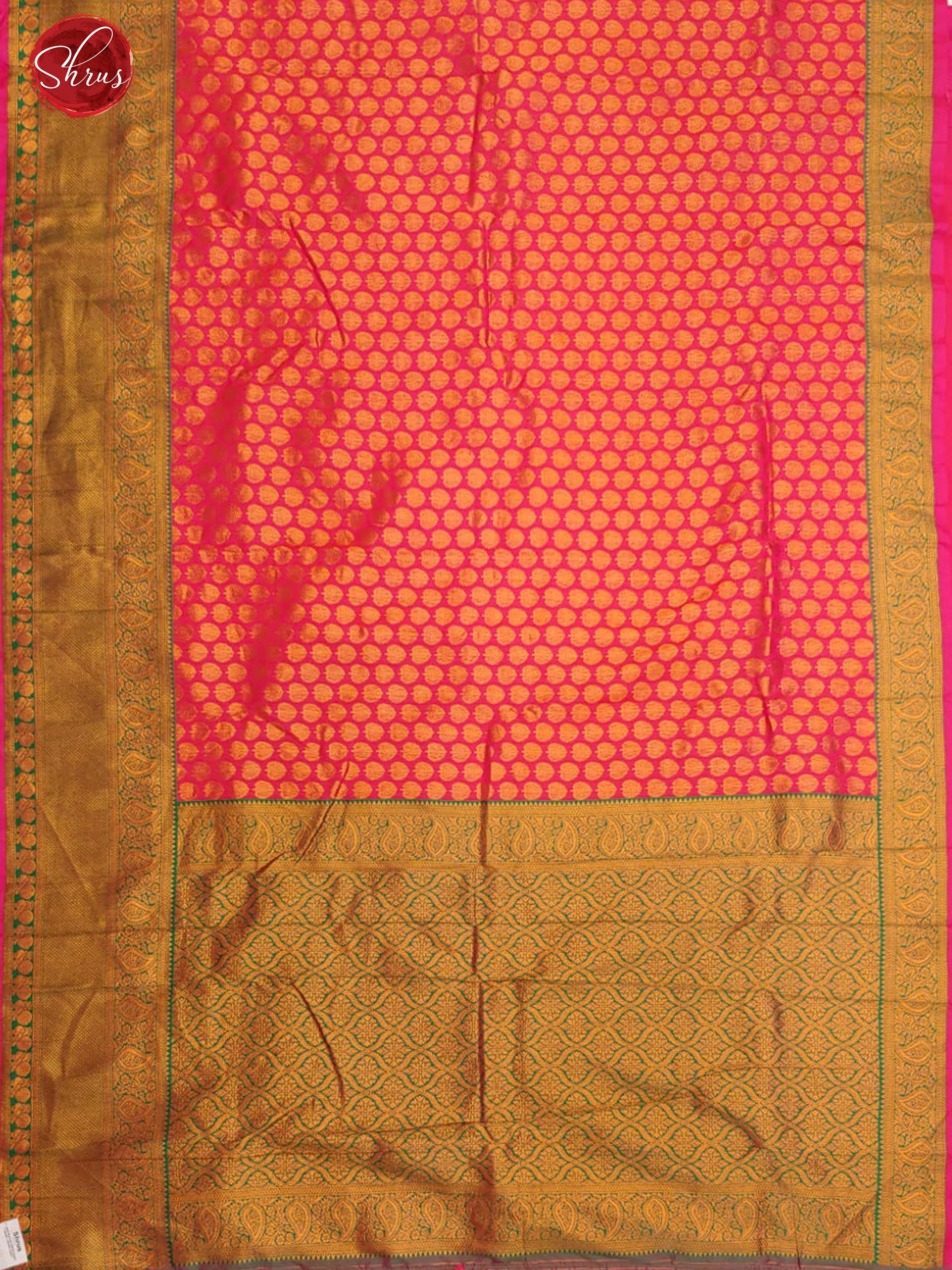 Majenta pink & Purple- Semi Kanchipuram with Zari woven floral  motifs    on the body & contrast   Zari Border - Shop on ShrusEternity.com