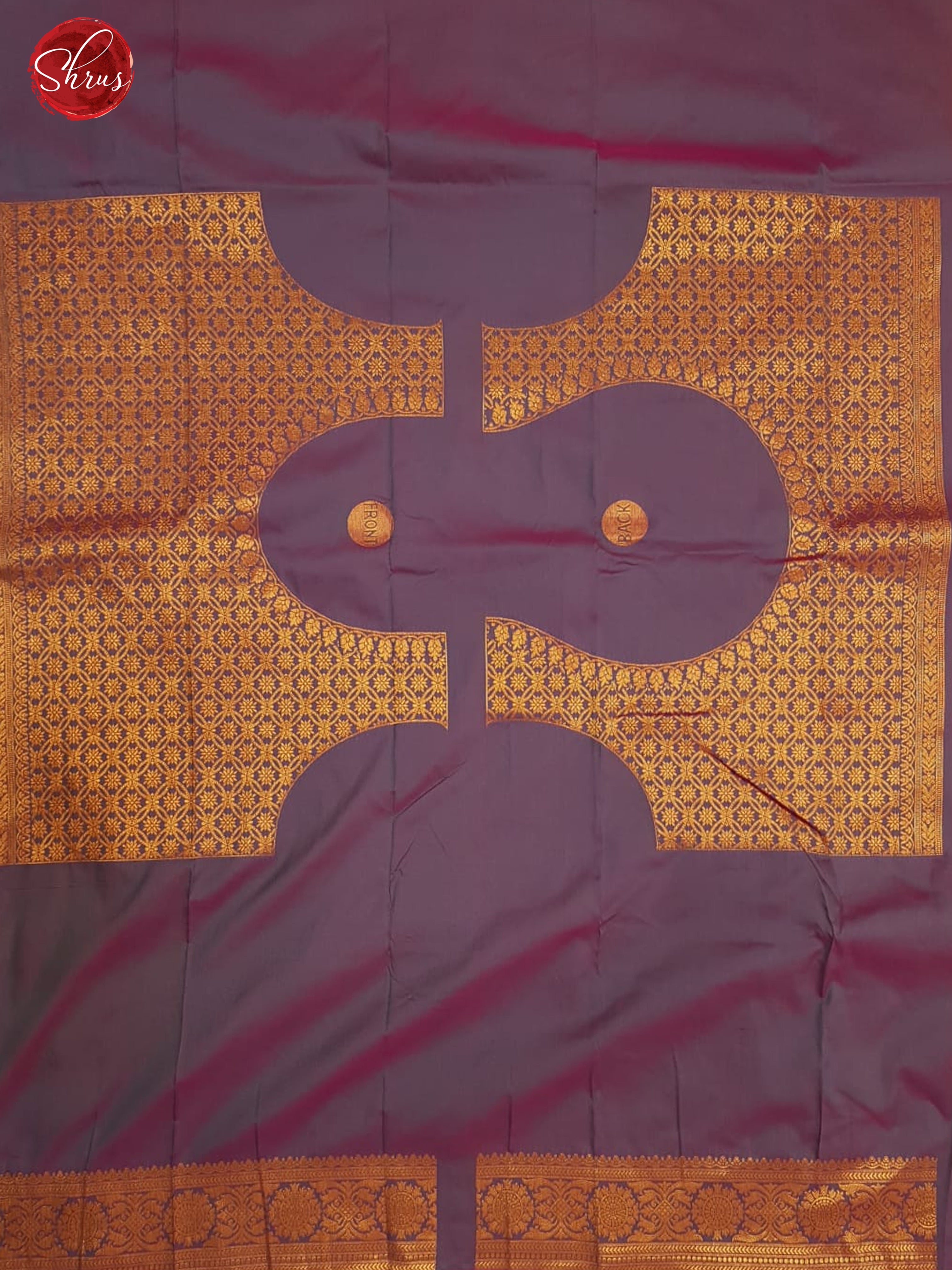 Pink & Purple- Semi Kanchipuram with Zari woven  brocade  on the body &   Zari Border - Shop on ShrusEternity.com