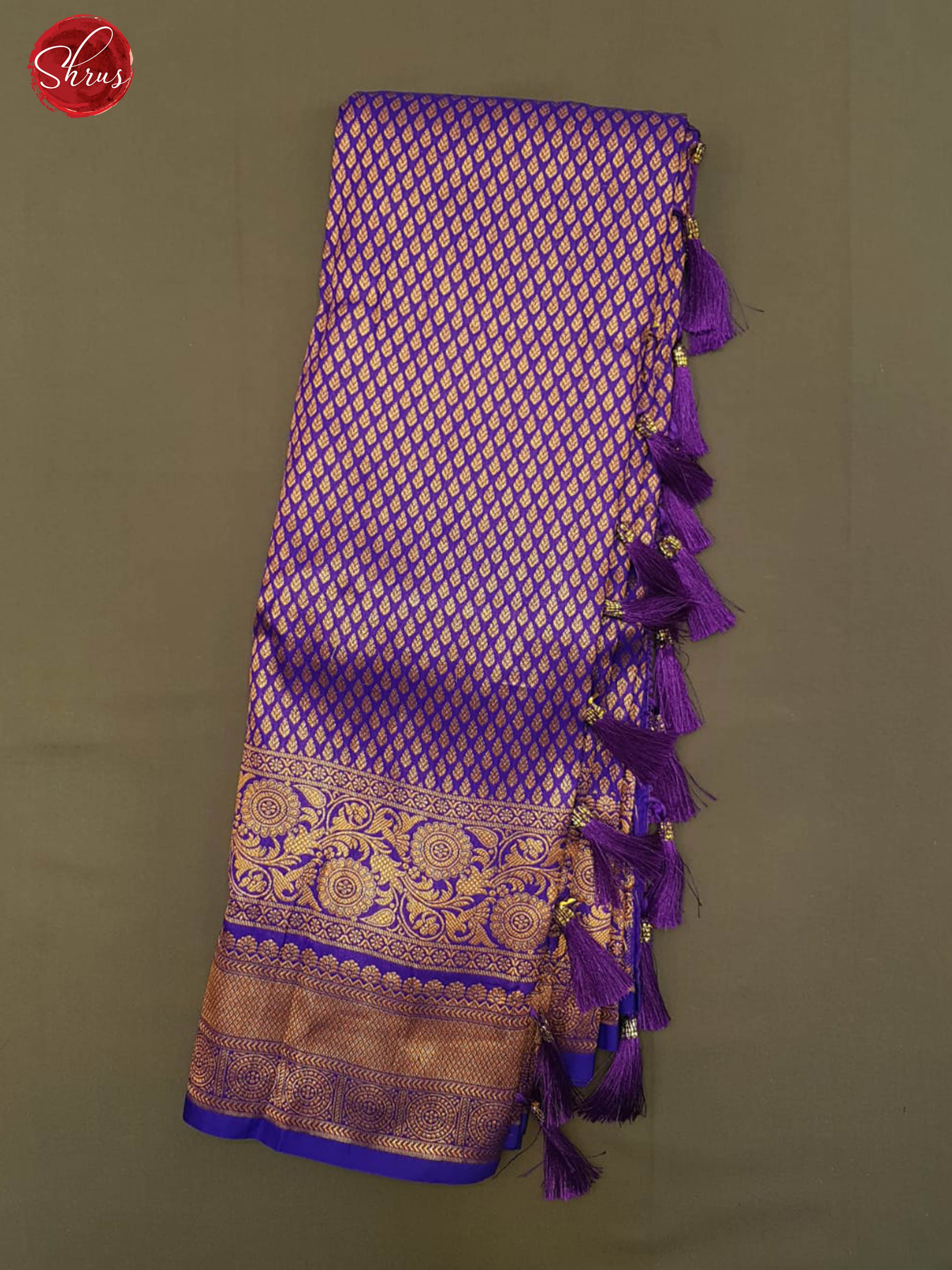 Blue (Single Tone)- Semi Kanchipuram with Zari woven brocade on the body &  Zari Border - Shop on ShrusEternity.com