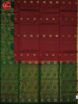 Arakku Maroon & Green -  Soft Silk with zari woven floral buttas on the body & Zari Border - Shop on ShrusEternity.com