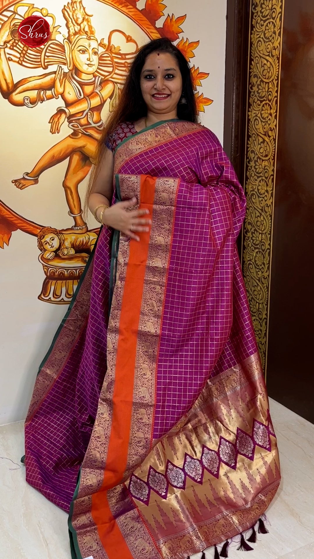 Purple - Semi Kanchipuram Silk - Shop on ShrusEternity.com