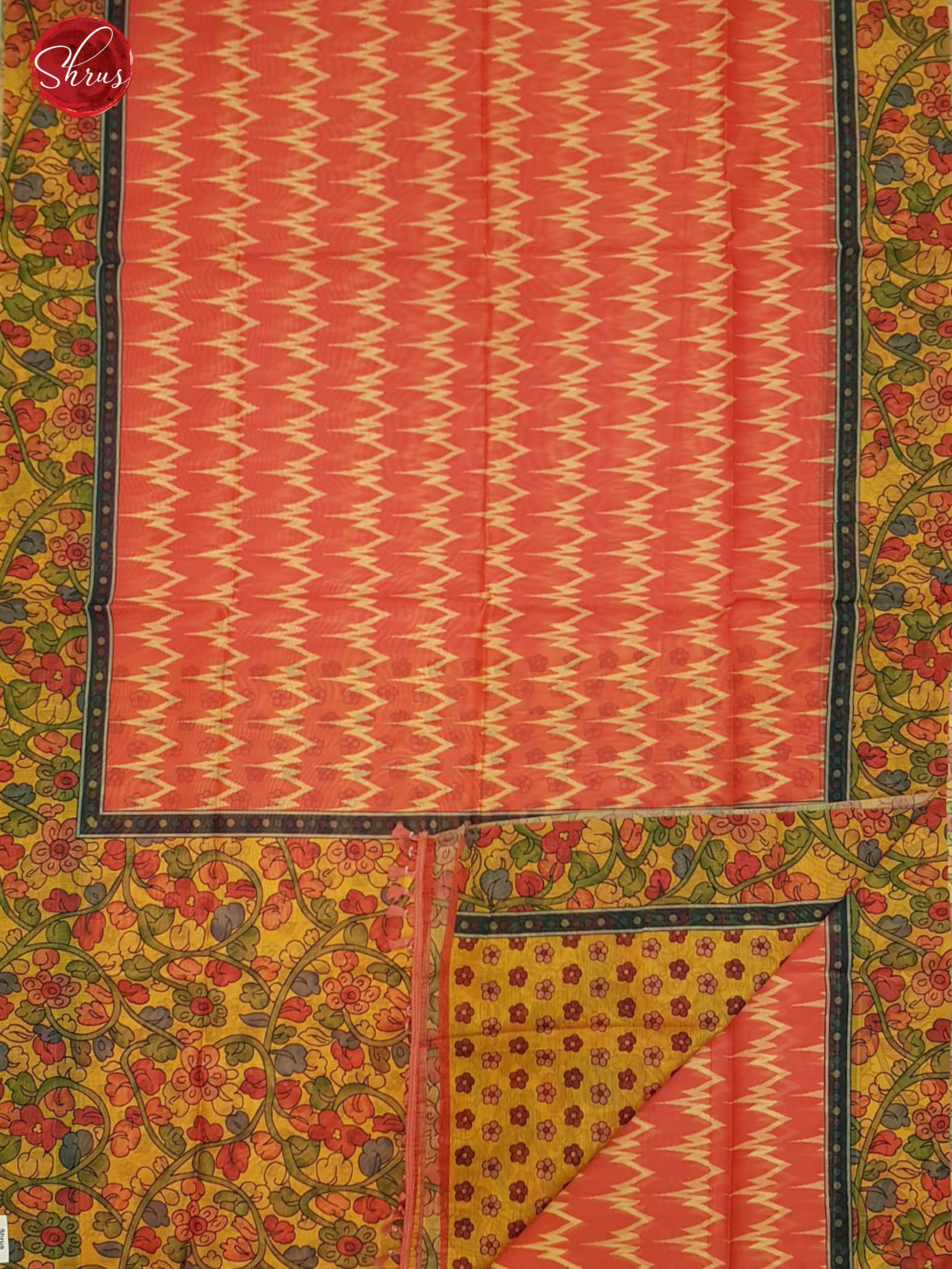 Pink & Yellow - Semi Jute with    Printed Body & contrast Border - Shop on ShrusEternity.com