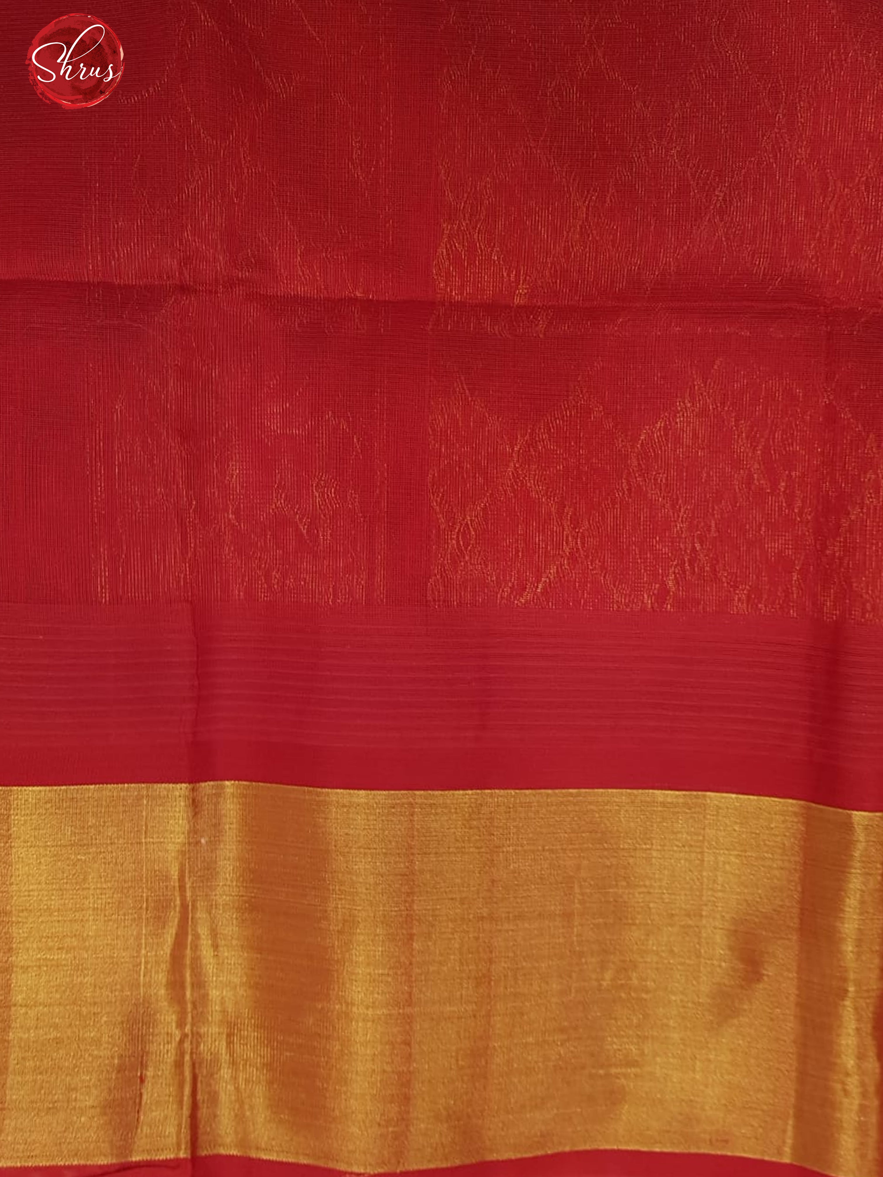 Cream & Red -Silk Cotton with plain Body & Contrast Zari border - Shop on ShrusEternity.com