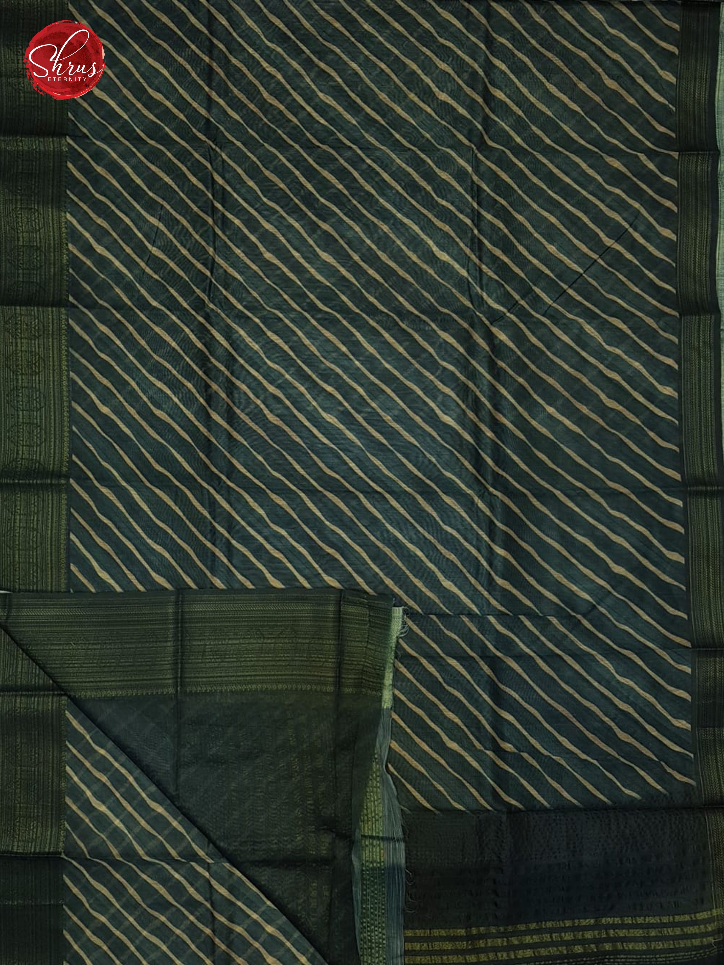 Green(Single tone)-Art Linen with printed Body & Border - Shop on ShrusEternity.com