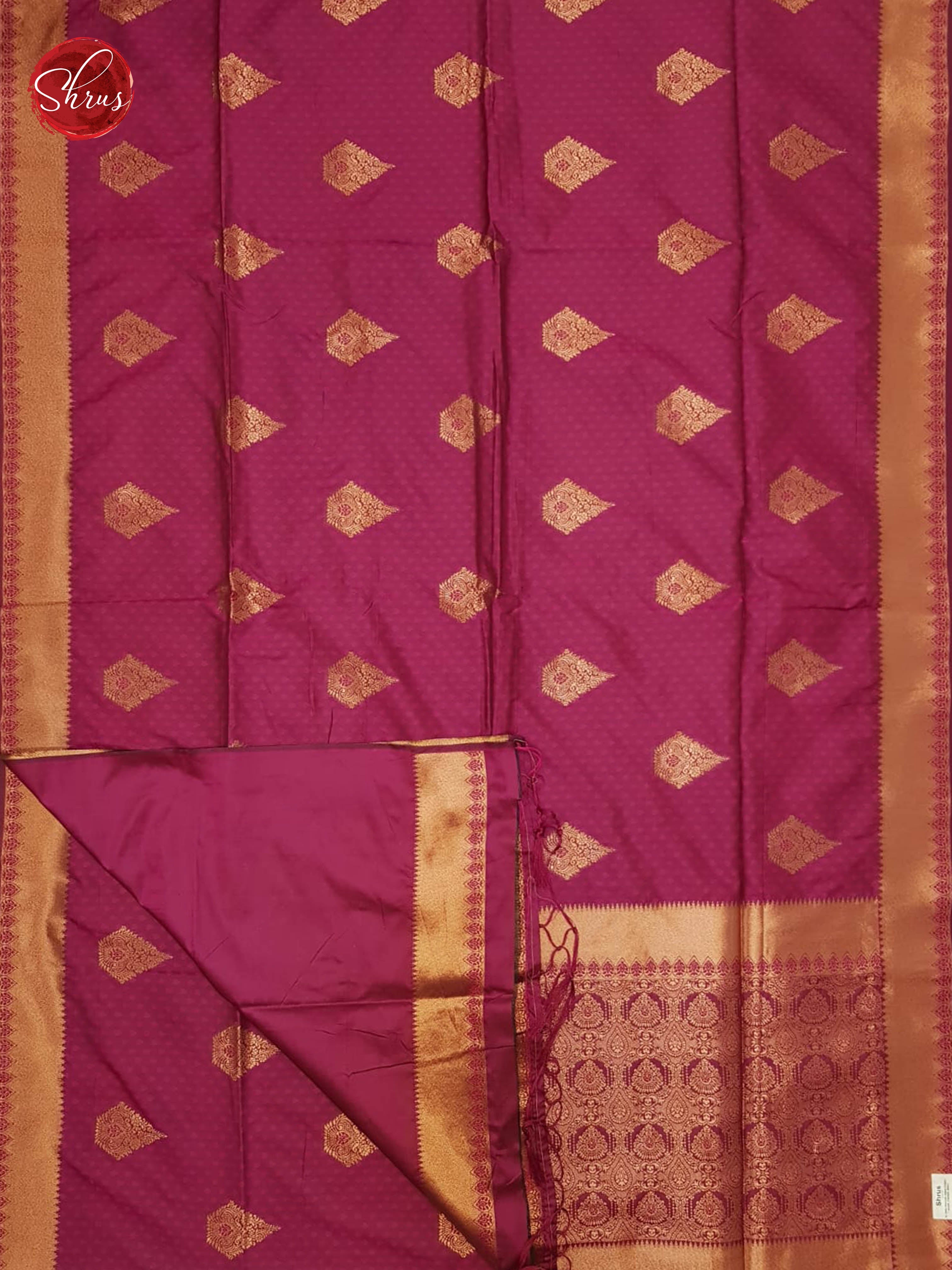 Pink(Single tone)- Semi Khatan with zari woven floral motifs on the body& Zari Border - Shop on ShrusEternity.com
