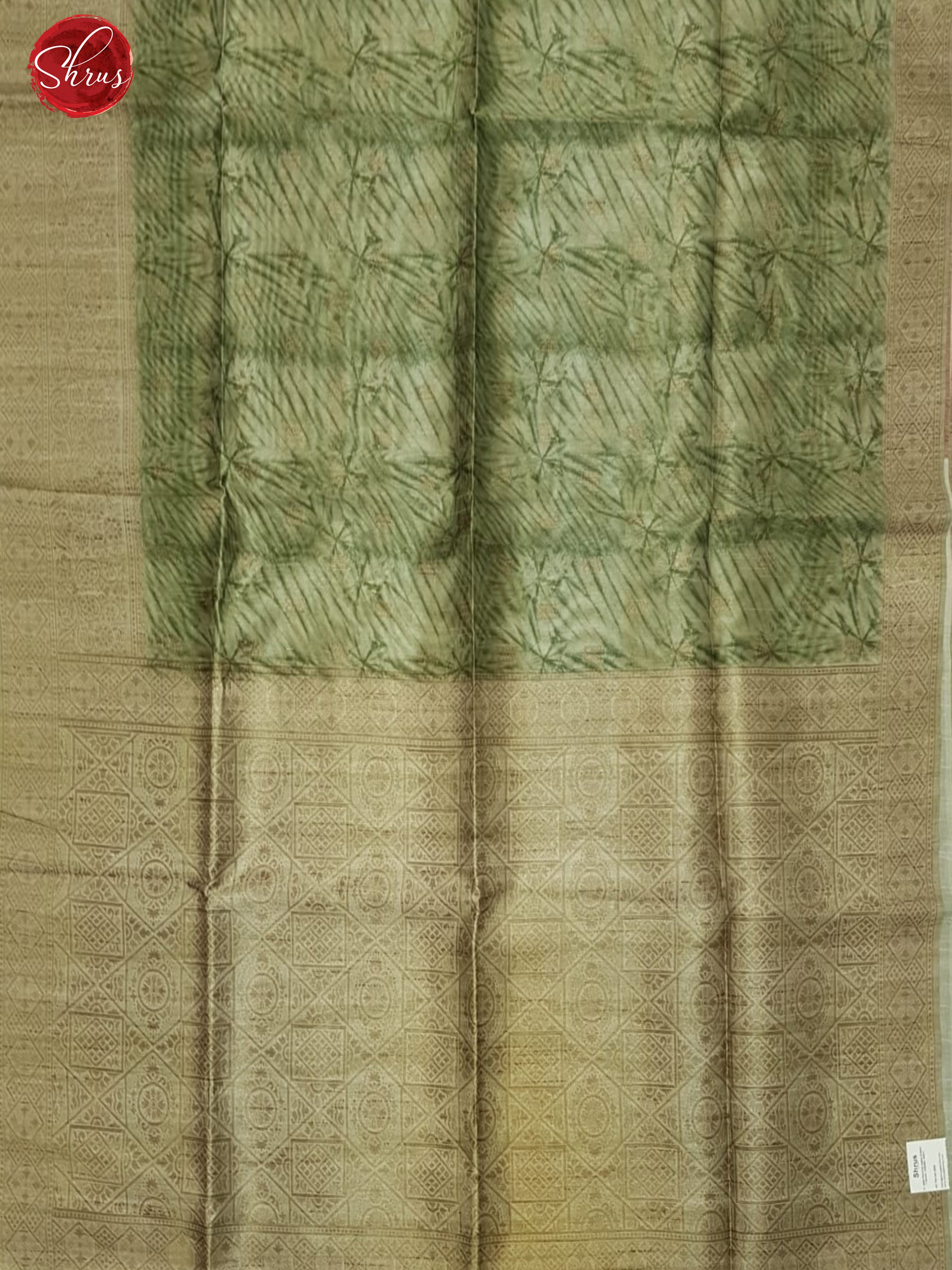 Green & Beige -  Semi Tussar with  floral pattern on the body & contrast   border - Shop on ShrusEternity.com