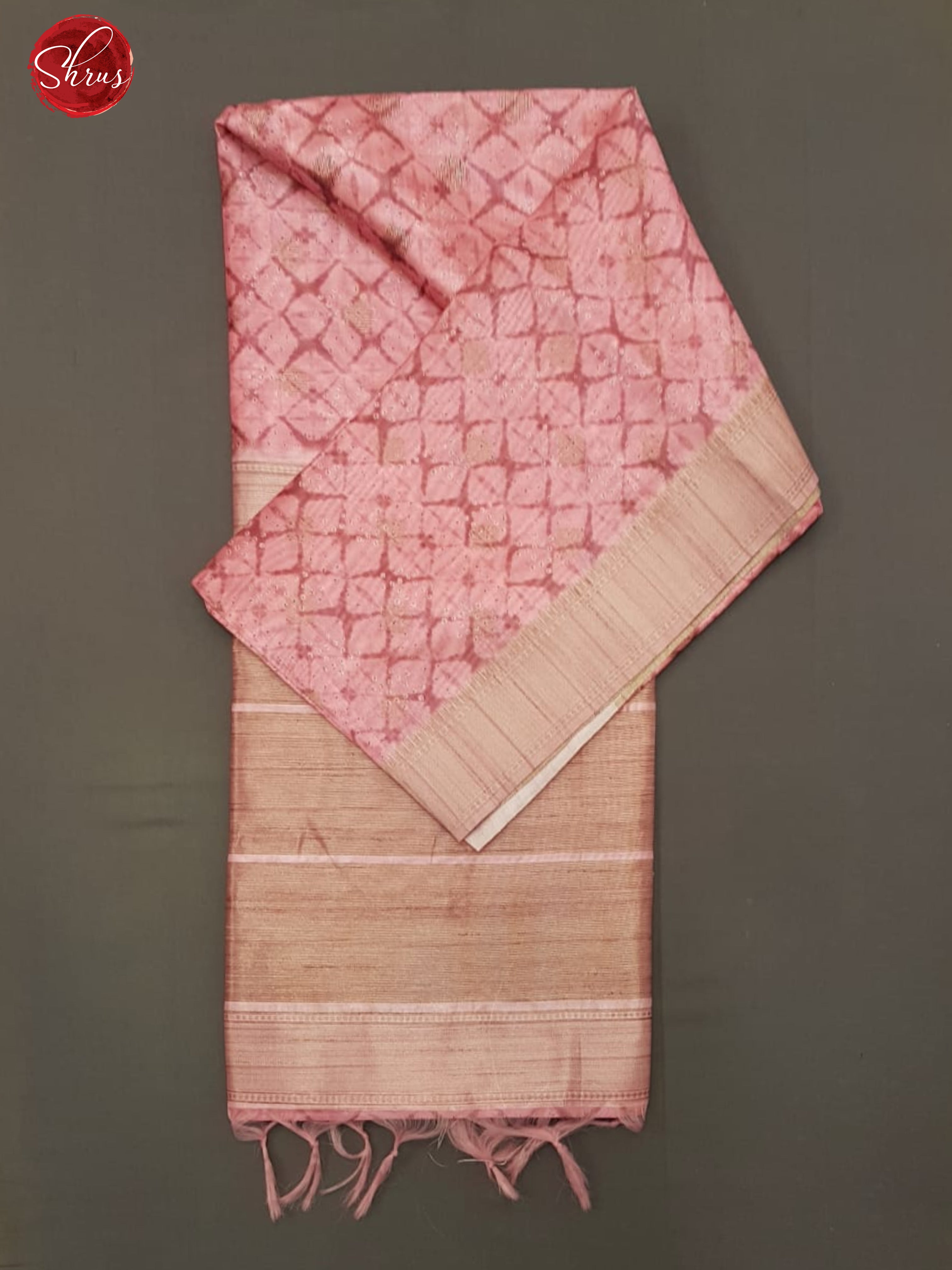Pink (Single tone)-  Semi Tussar with  floral pattern on the body & contrast   border - Shop on ShrusEternity.com