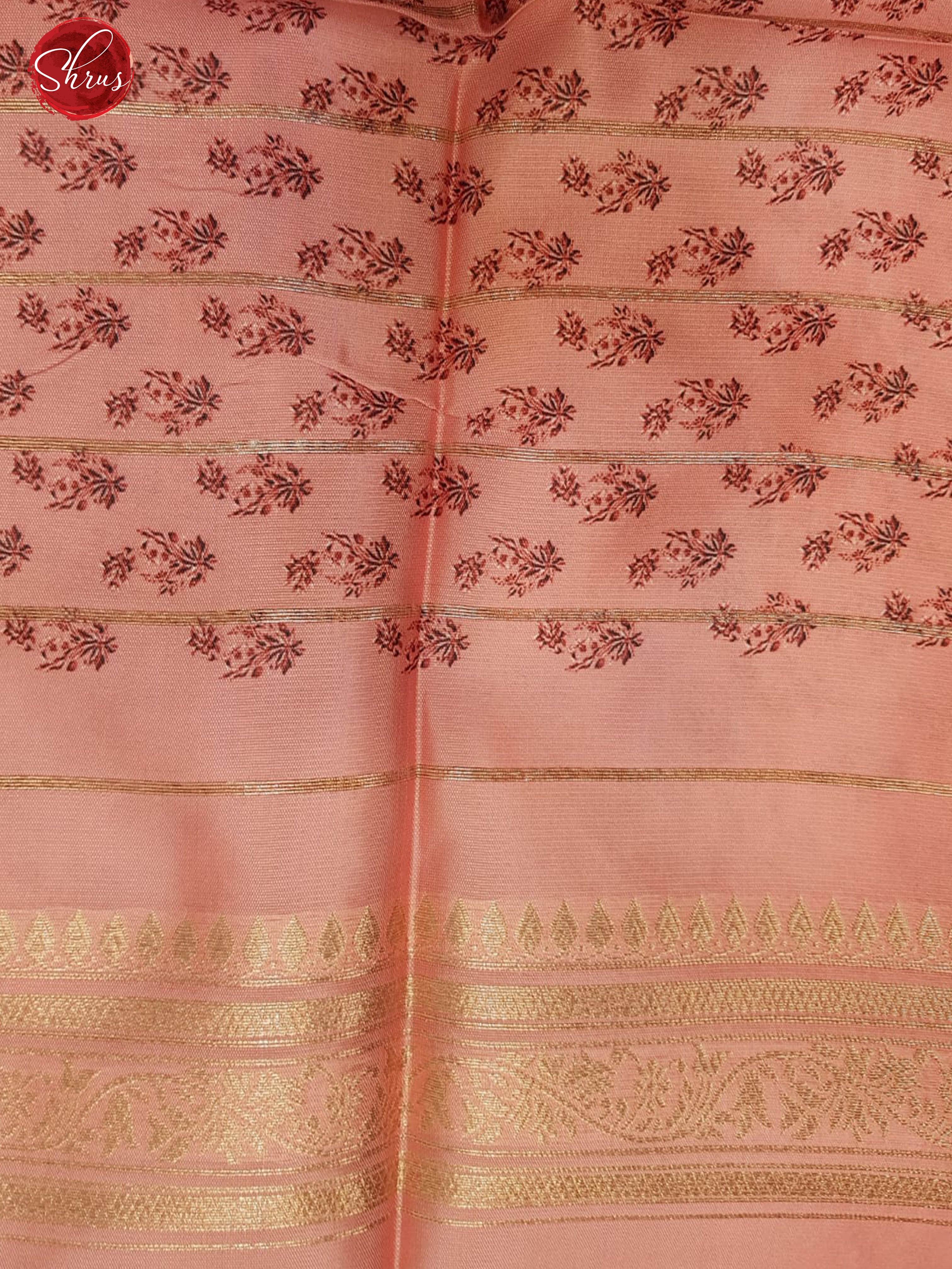 Multicolor  & Pink- Semi Dupion with  floral print on the body & Contrast zari  Border - Shop on ShrusEternity.com