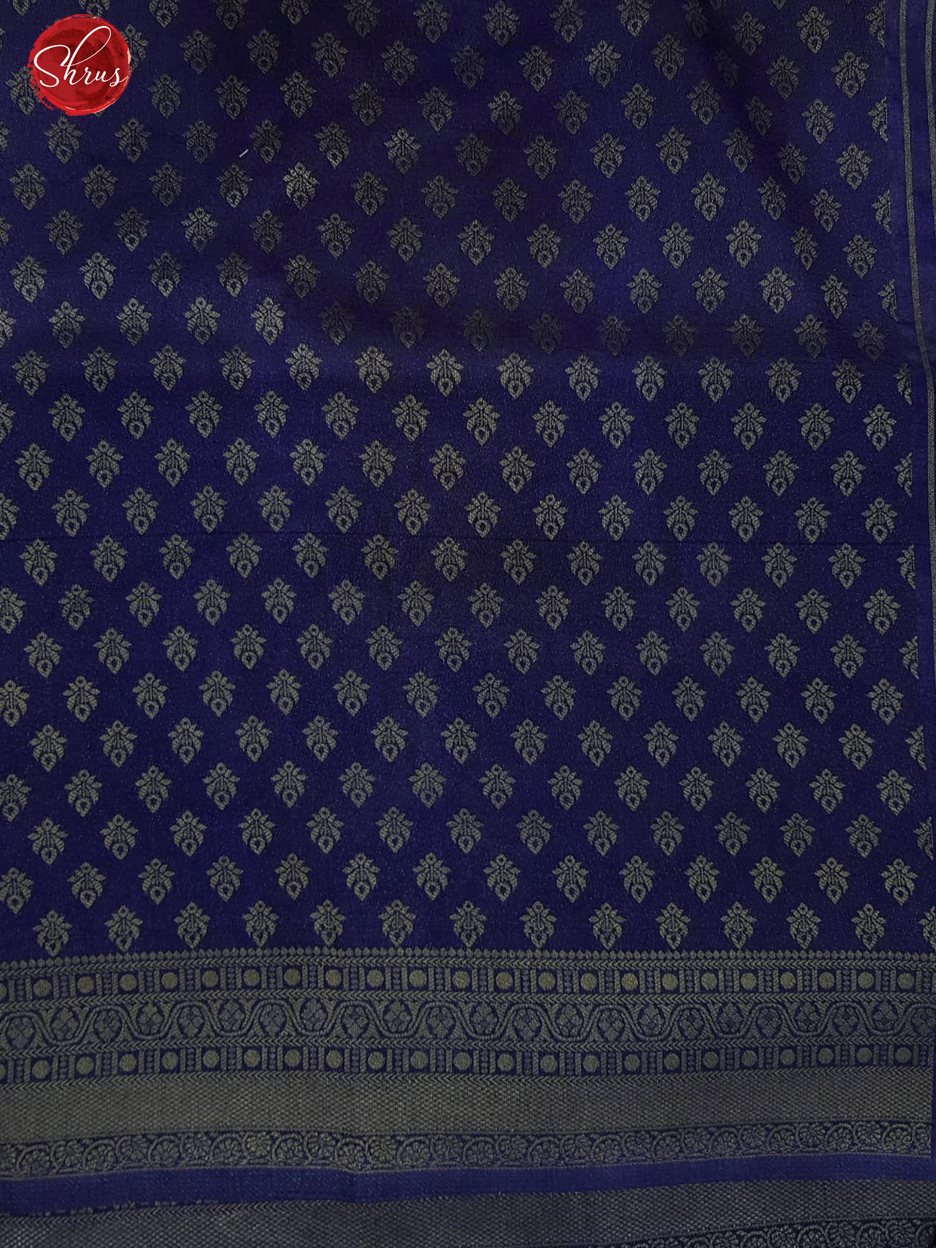 Cream & Blue-  Semi Georgette with floral print on  the body & Zari Border - Shop on ShrusEternity.com