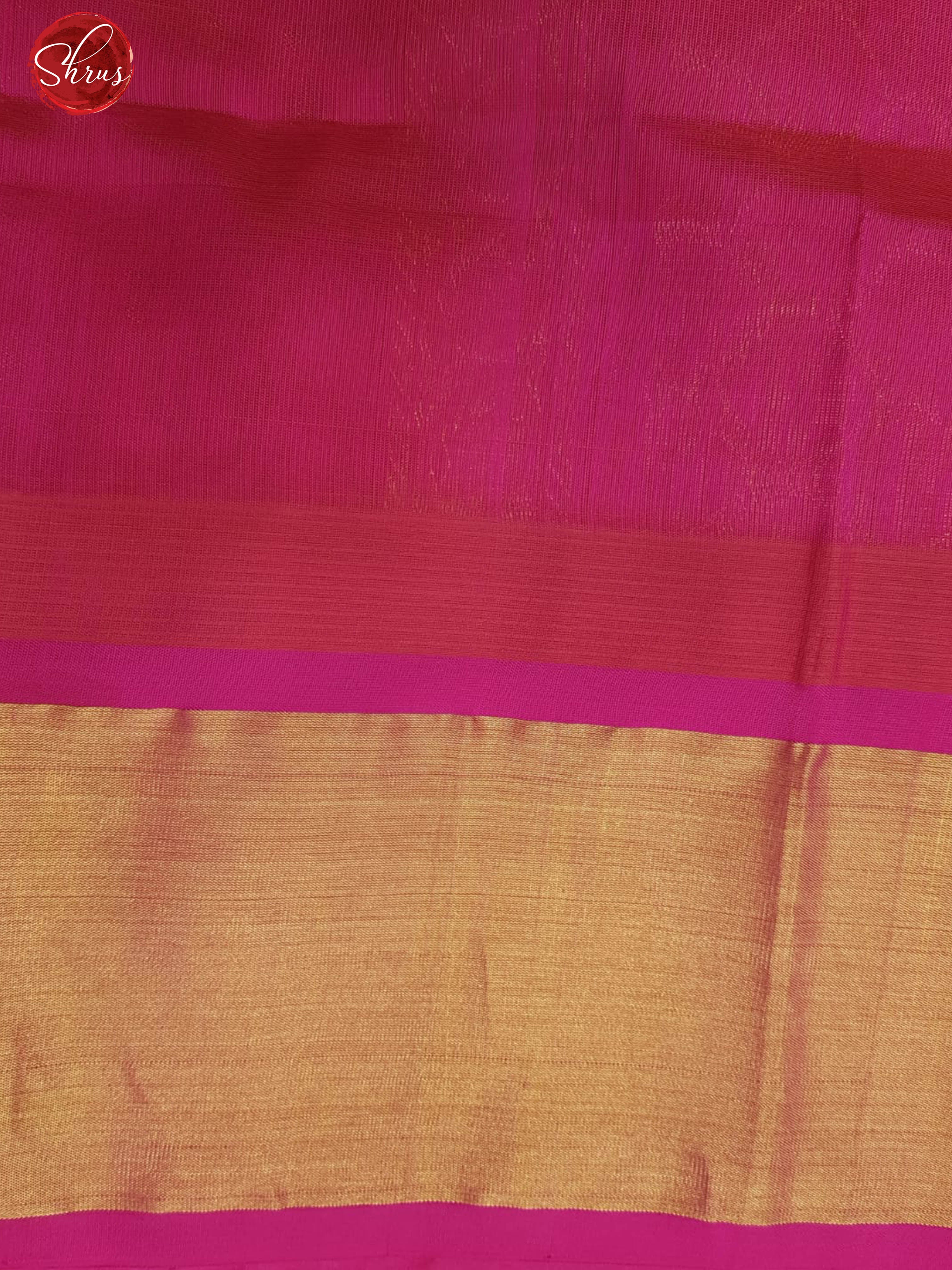 Cream & Pink- Silk Cotton with plain body & contrast Zari Border - Shop on ShrusEternity.com