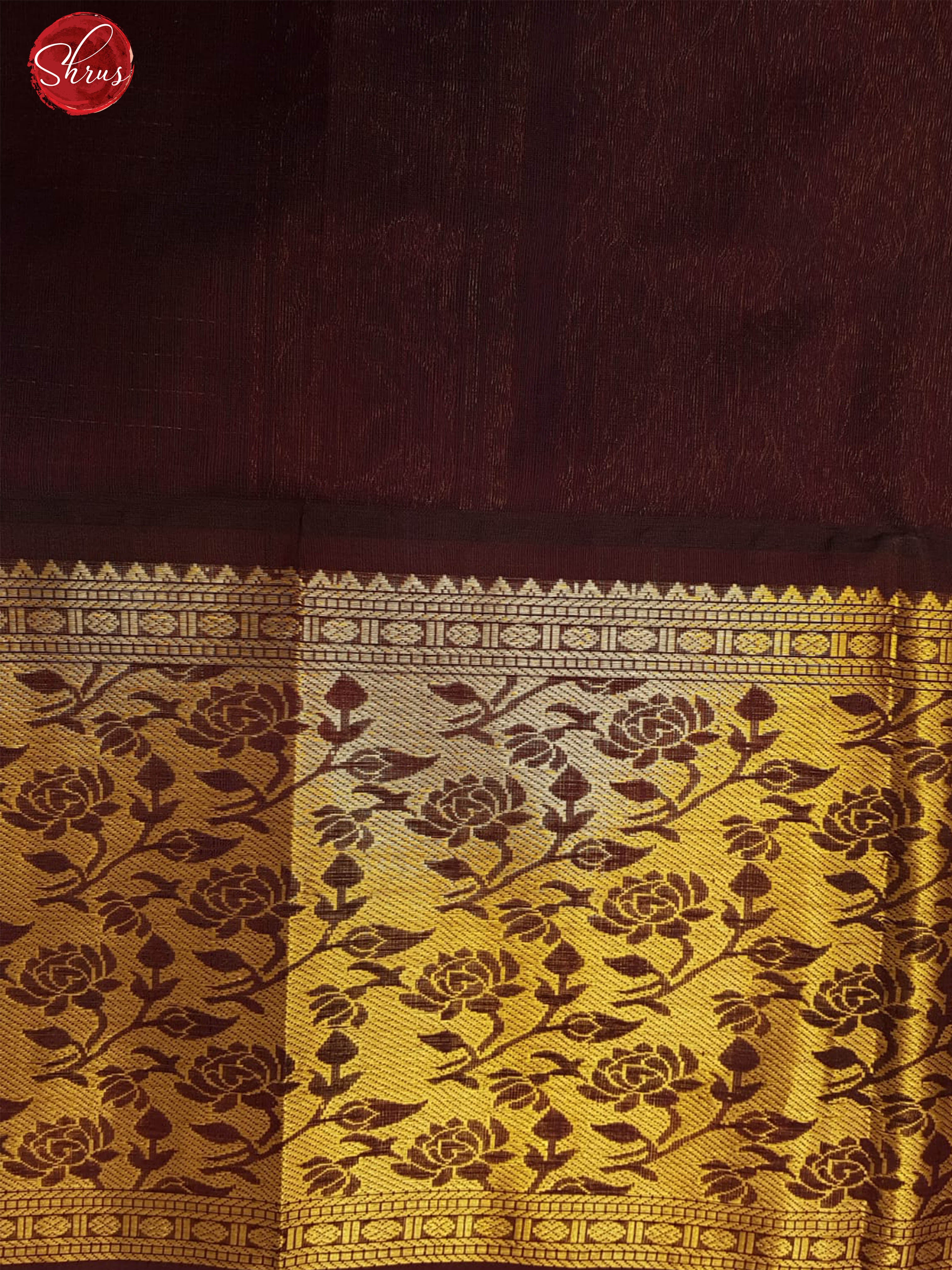 Pink & Brown - Silk Cotton with Zari woven checks , floral buttas on the body & Zari Border - Shop on ShrusEternity.com