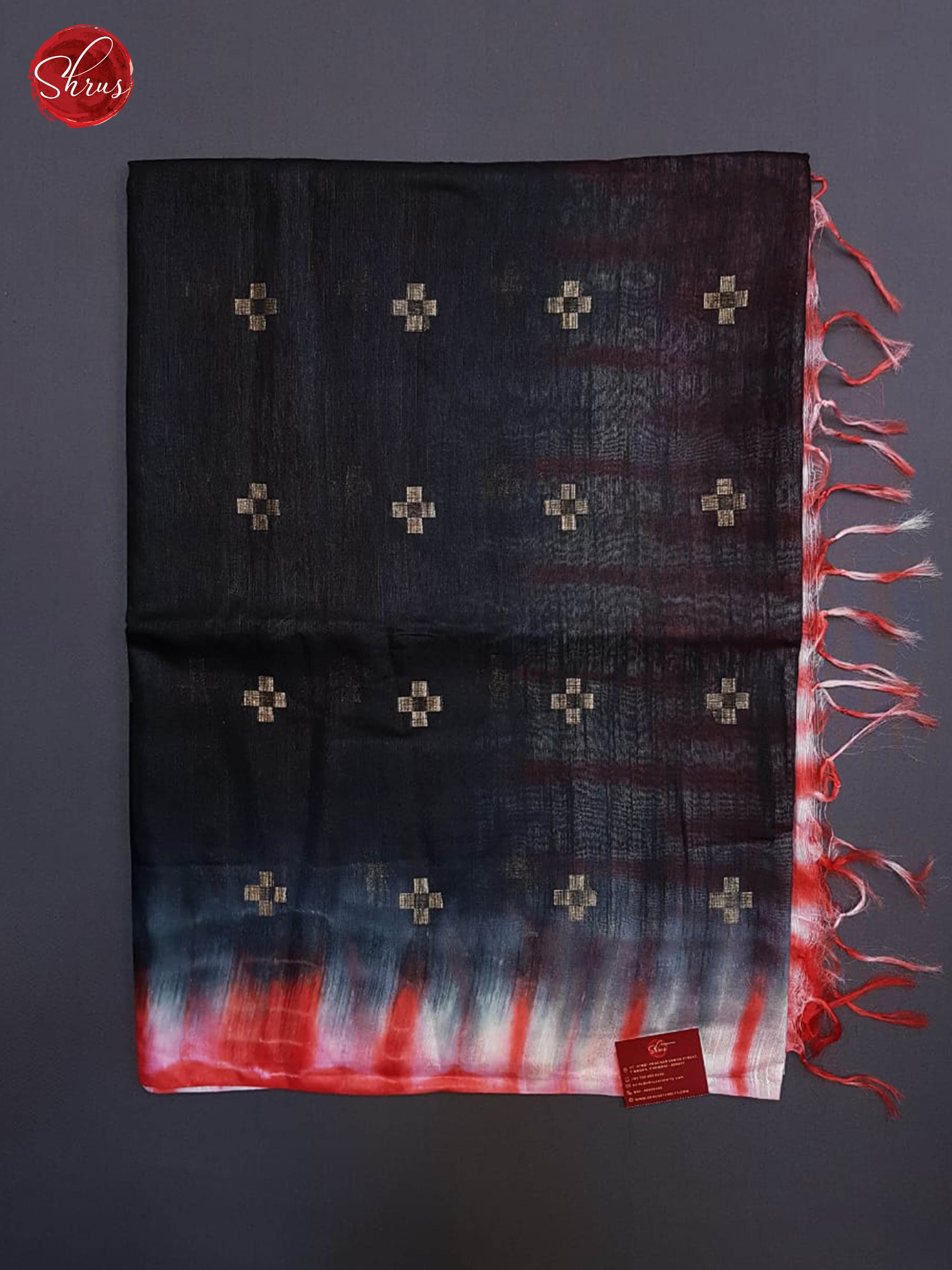 Black & Red - Shibori with shibori pattern on the body & Contrast Border - Shop on ShrusEternity.com