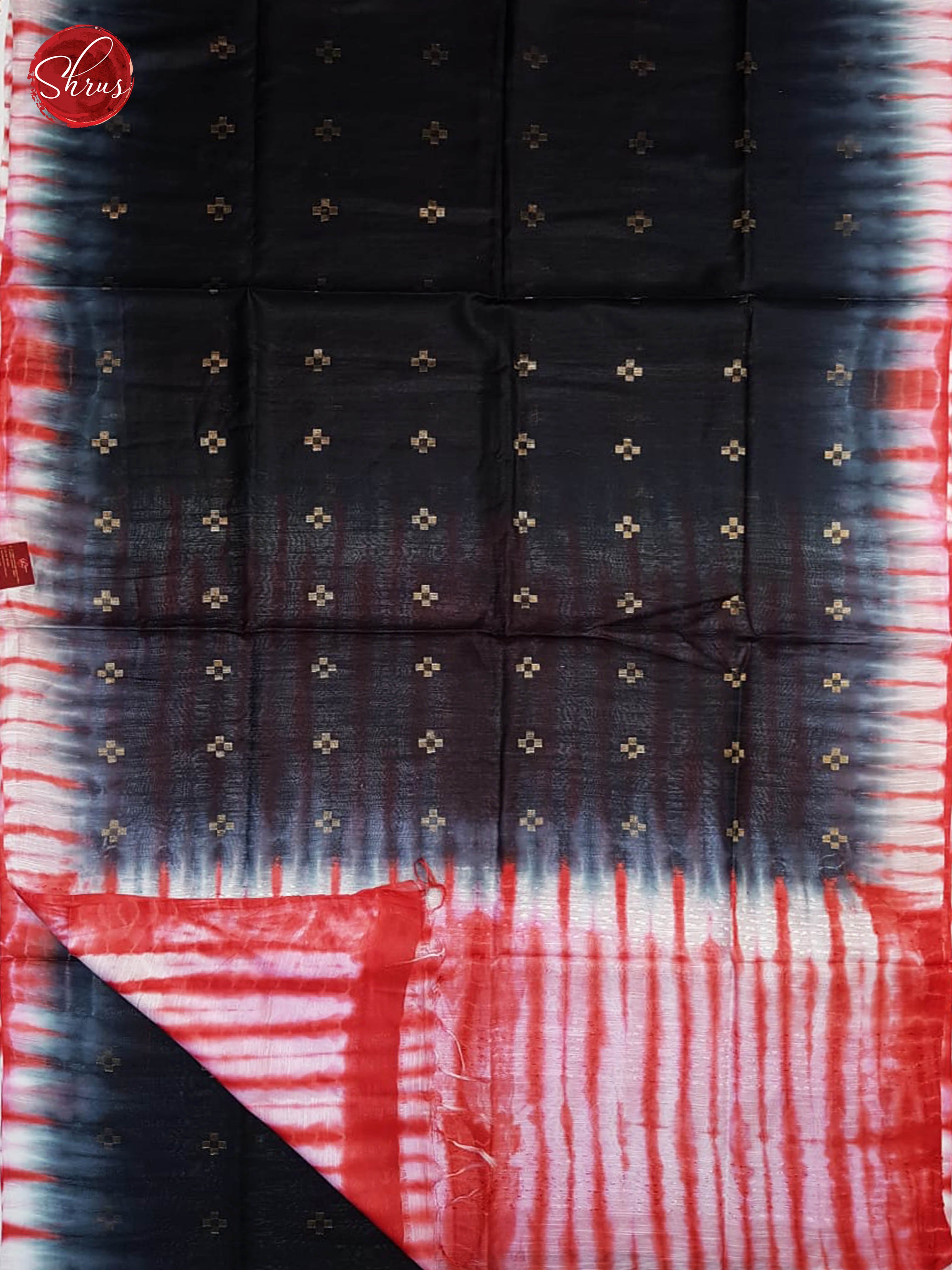 Black & Red - Shibori with shibori pattern on the body & Contrast Border - Shop on ShrusEternity.com