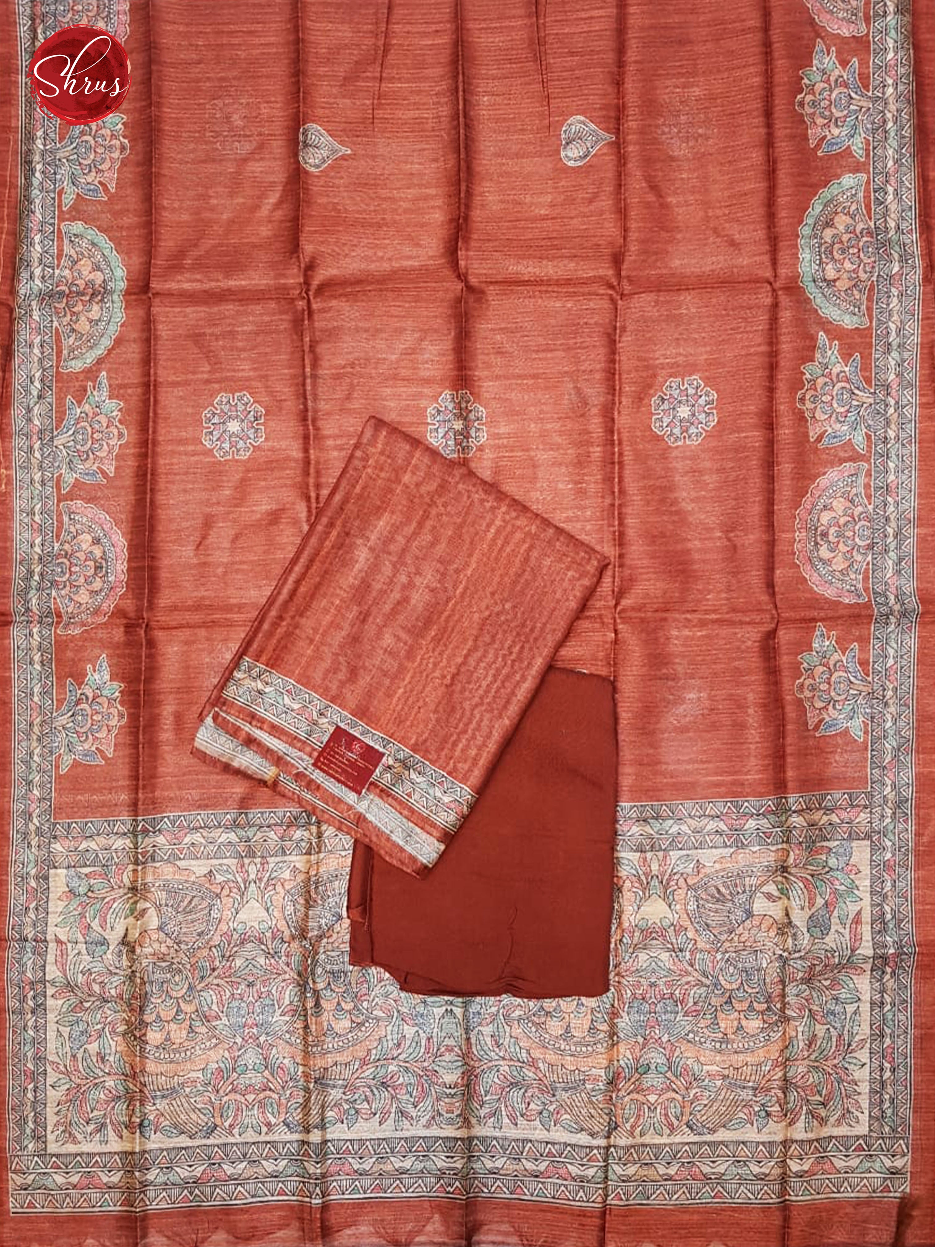 Brown - Matka Salwar Suit with Madhubani printed Tops & Dupatta - Shop on ShrusEternity.com