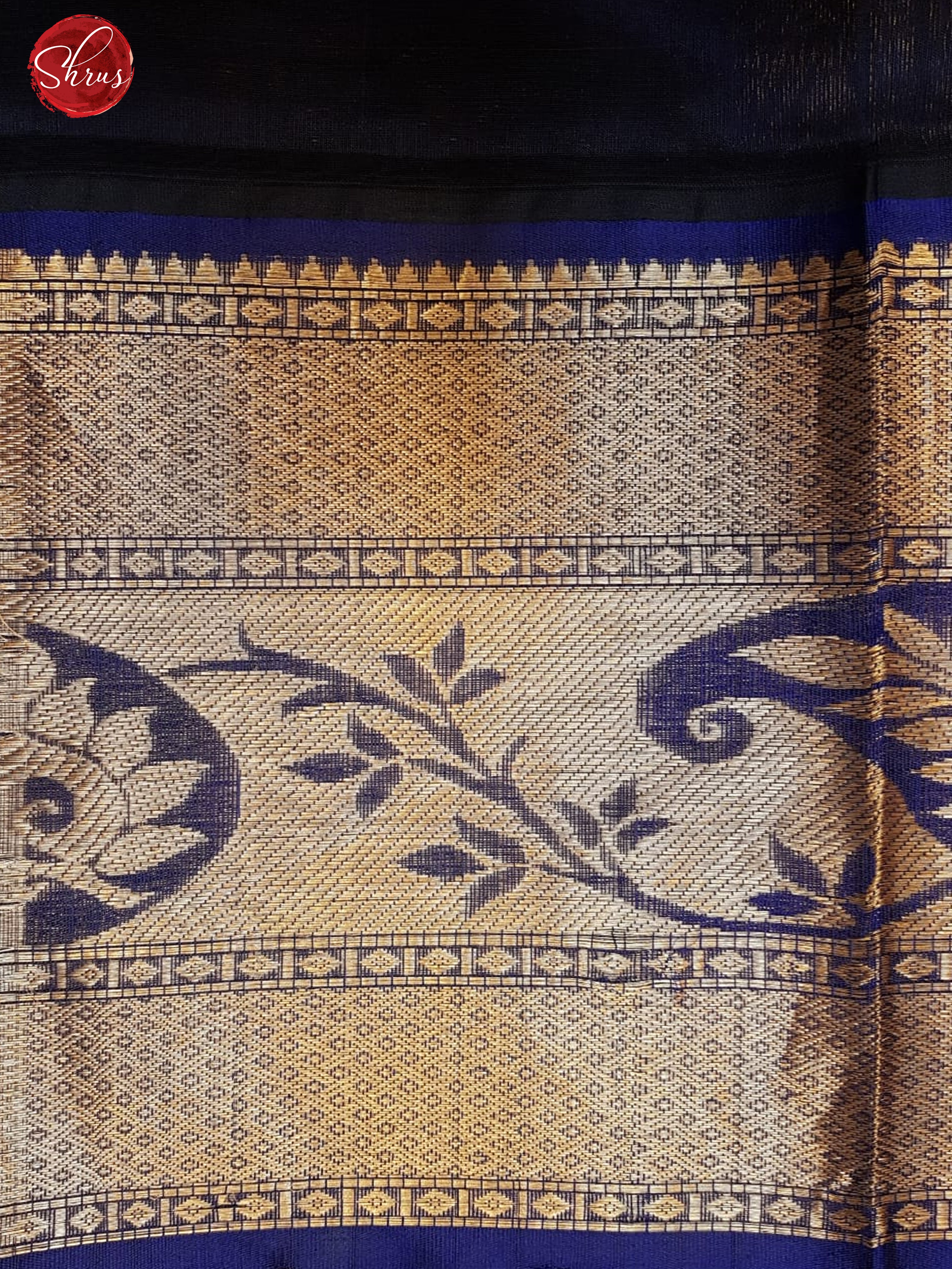 Green & Blue - Silk Cotton with kalamkari print on the body & Contrast Zari Border - Shop on ShrusEternity.com