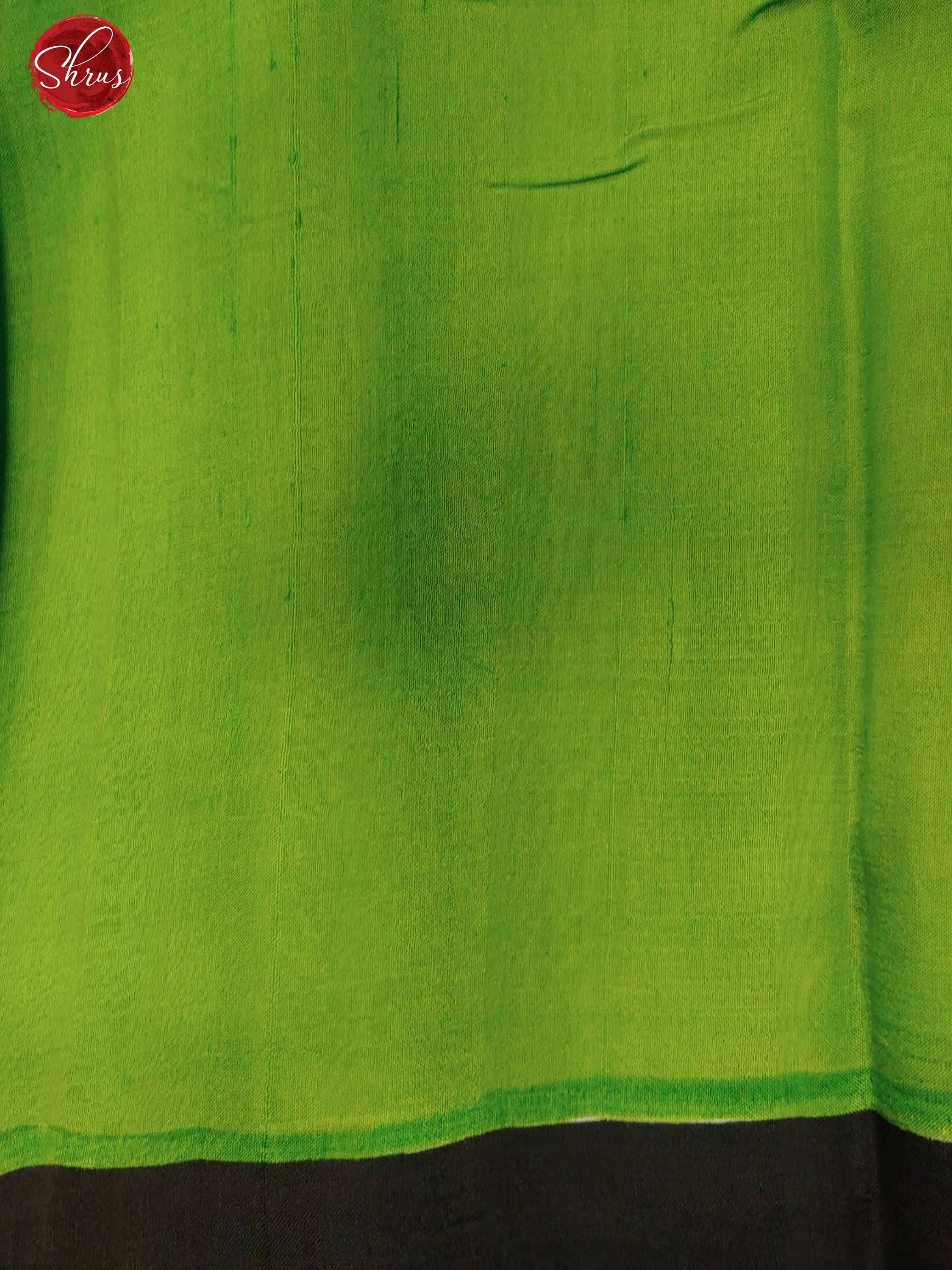 Parrot Green & Red - Murshidabad Silk with plain Body & Hand painted floral design on the border - Shop on ShrusEternity.com