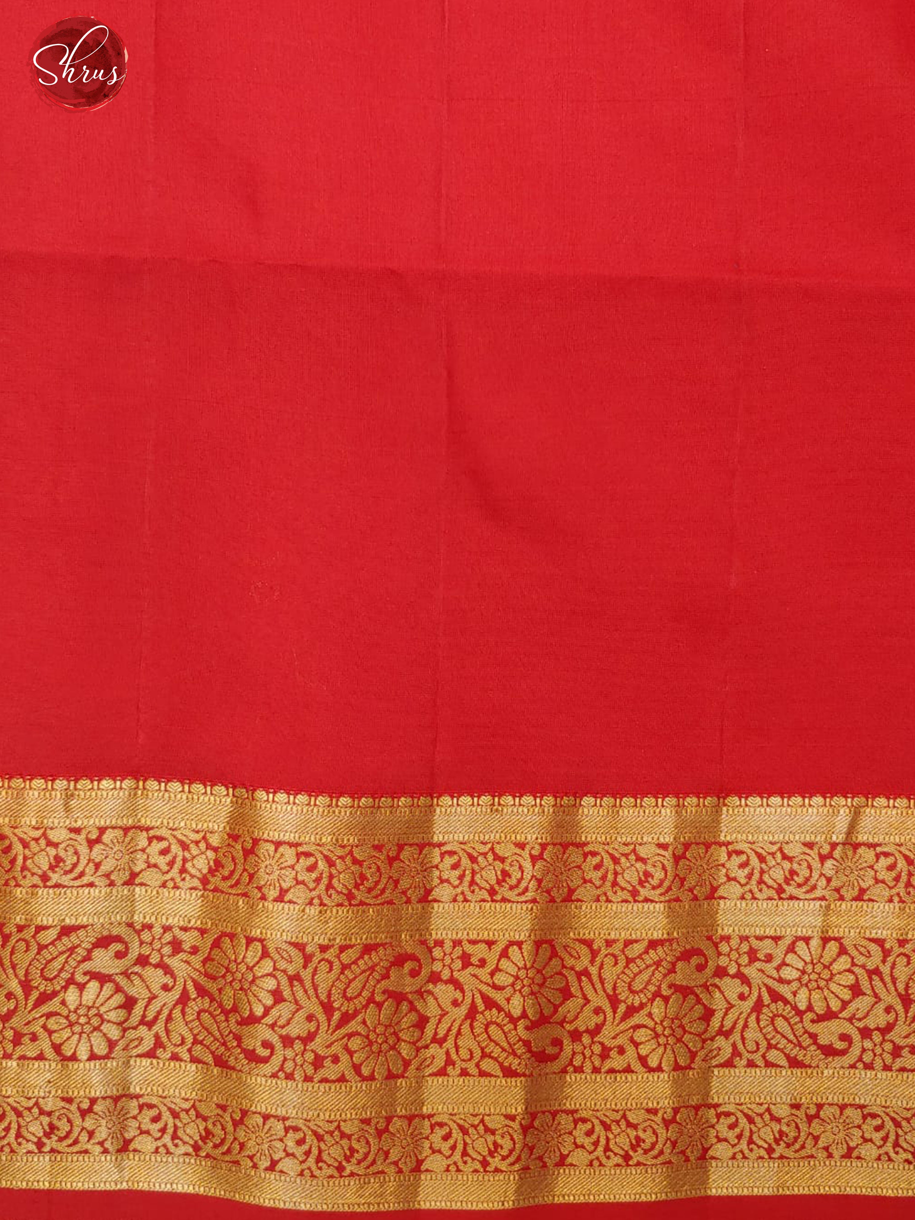 Blue & Red - Soft Silk  with Zari woven floral nestling brocade on the body & Contrast zari Border - Shop on ShrusEternity.com