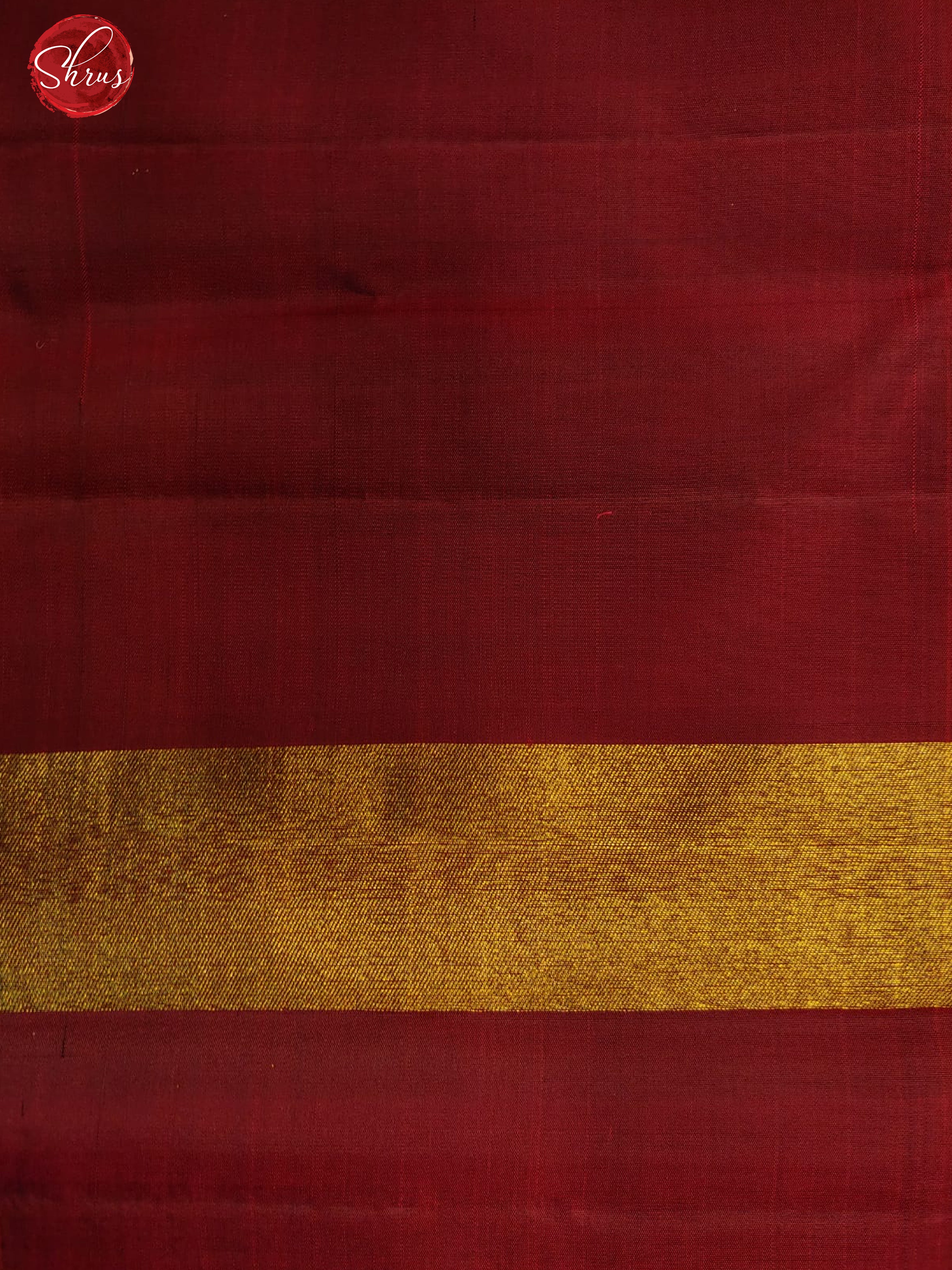 Black & Maroon - Kanchipuram Silk with plain body and Gold zari woven Temple border - Shop on ShrusEternity.com