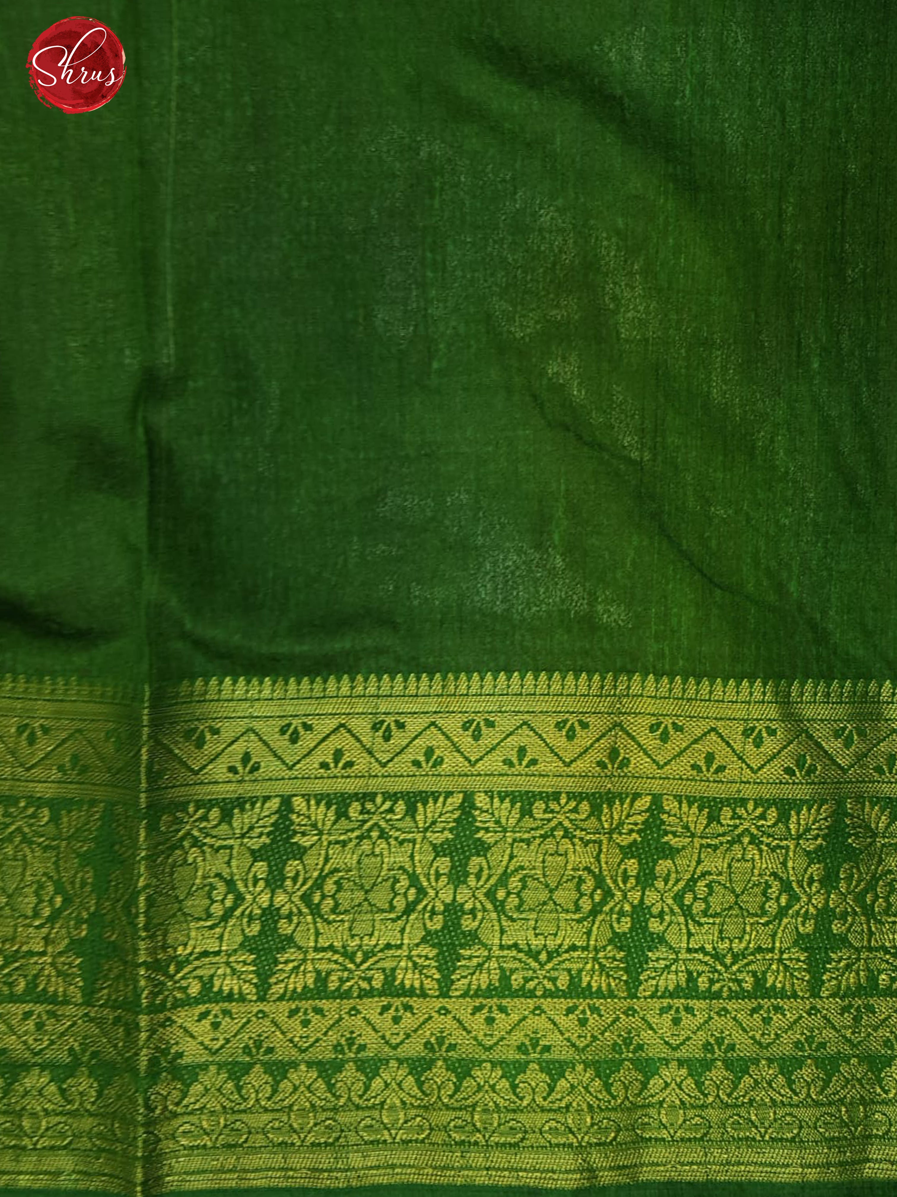 Cream and Green-Semi Patola with patola floral print on the body  &  contrast  zari border - Shop on ShrusEternity.com