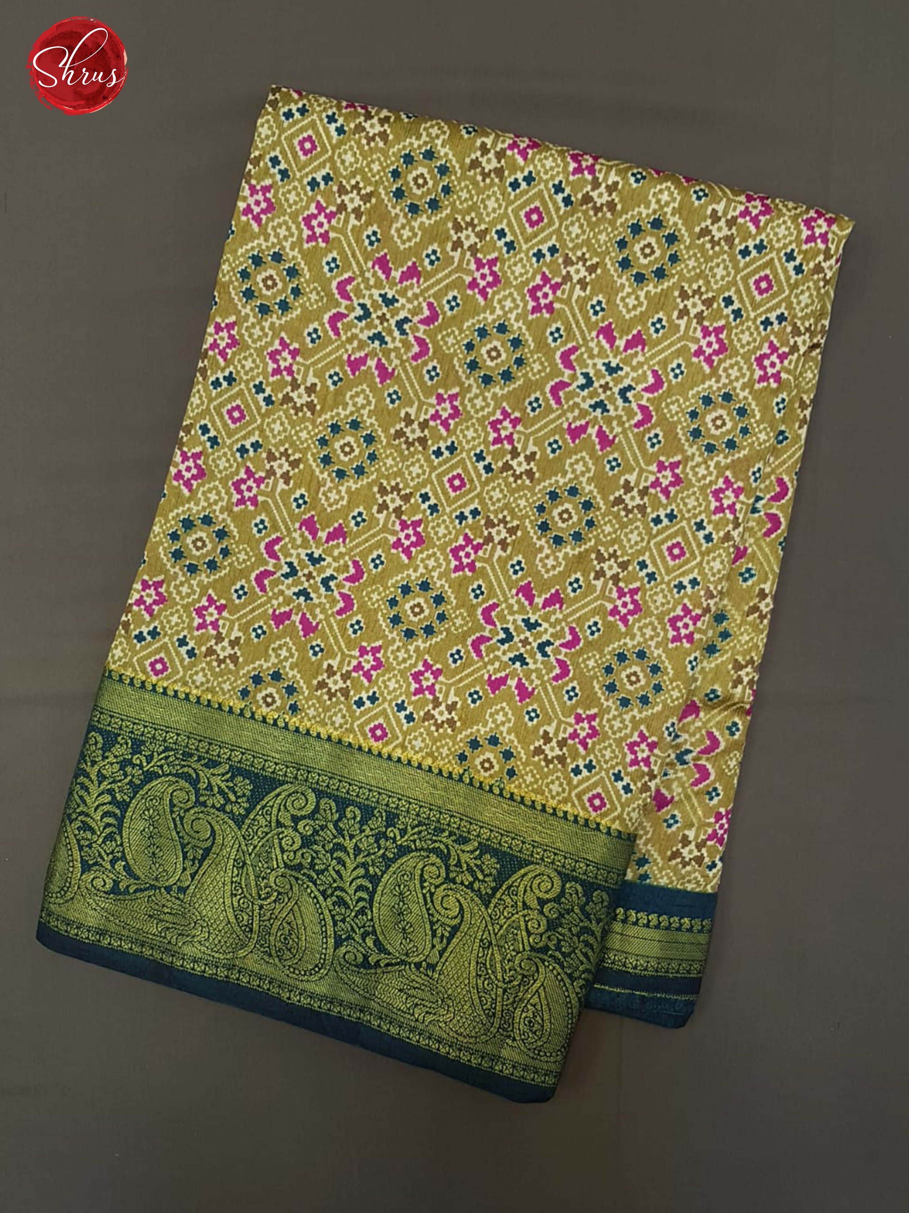 Light Green & Green - Semi Patola with patola floral print on the body  &  contrast  zari border - Shop on ShrusEternity.com
