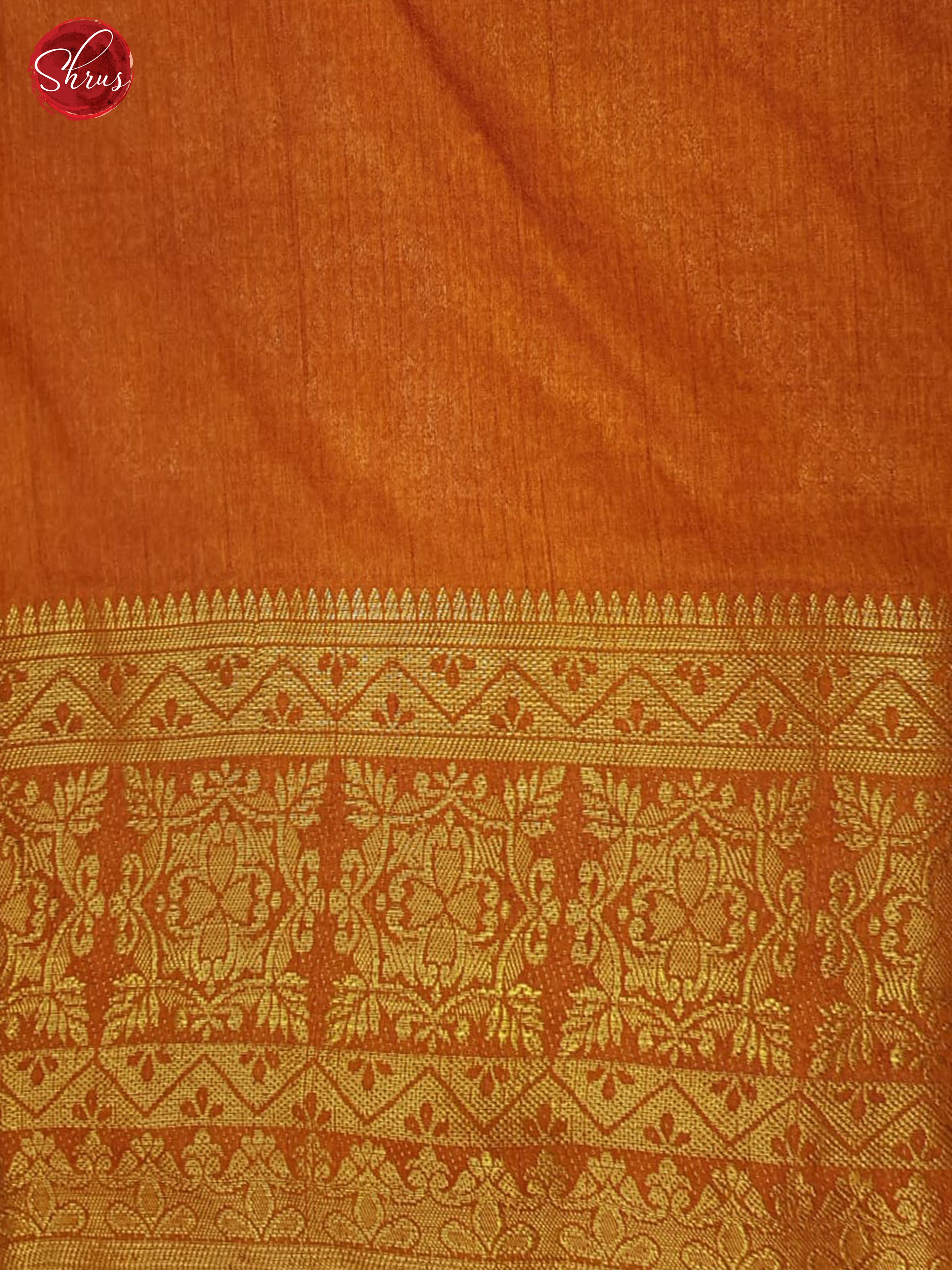 Black and Orange -Semi Patola with patola floral print on the body  &  contrast  zari border - Shop on ShrusEternity.com