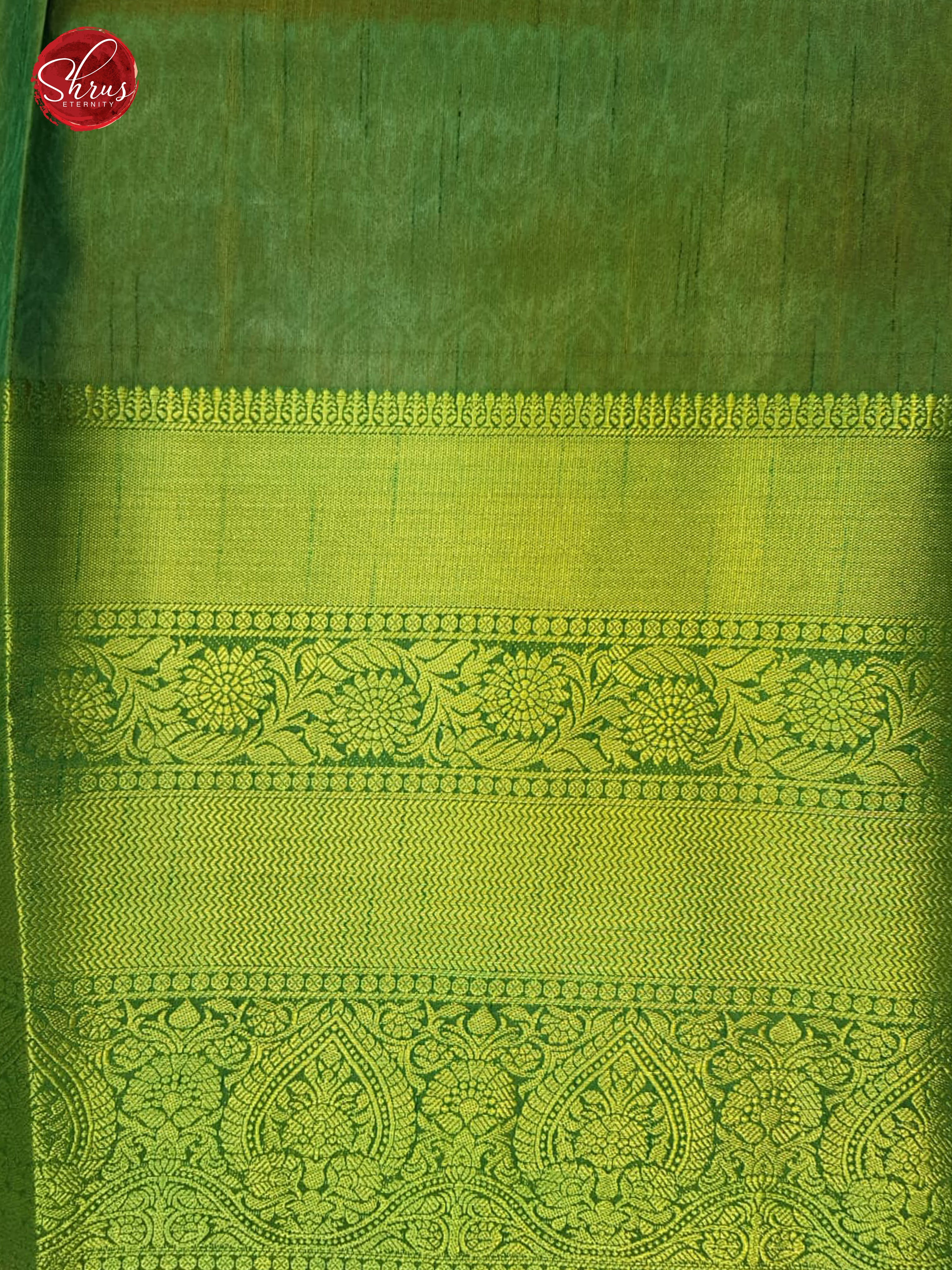 Mustard & Green - Semi Patola with patola floral print on the body  &  contrast  zari border - Shop on ShrusEternity.com