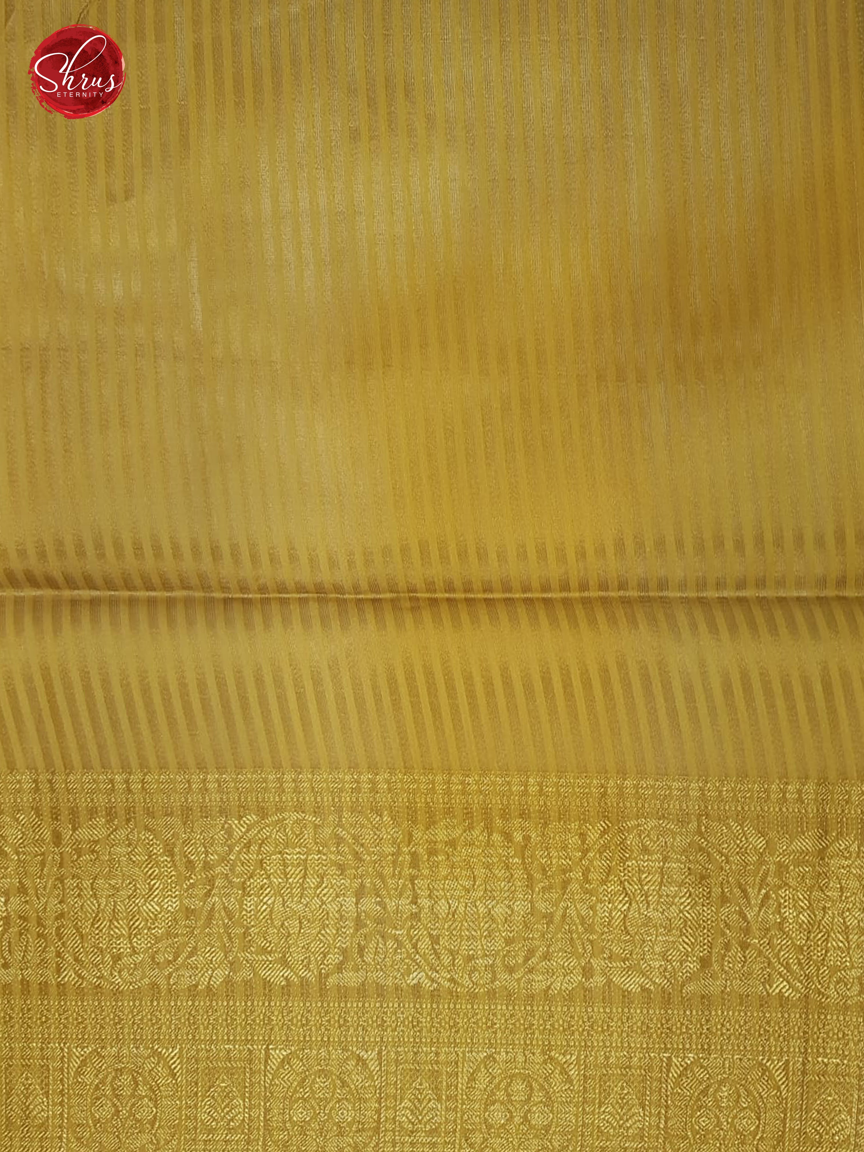 Dull Gold (Single Tone)-Semi Jute with  floral  Print  on the Body &zari Border - Shop on ShrusEternity.com