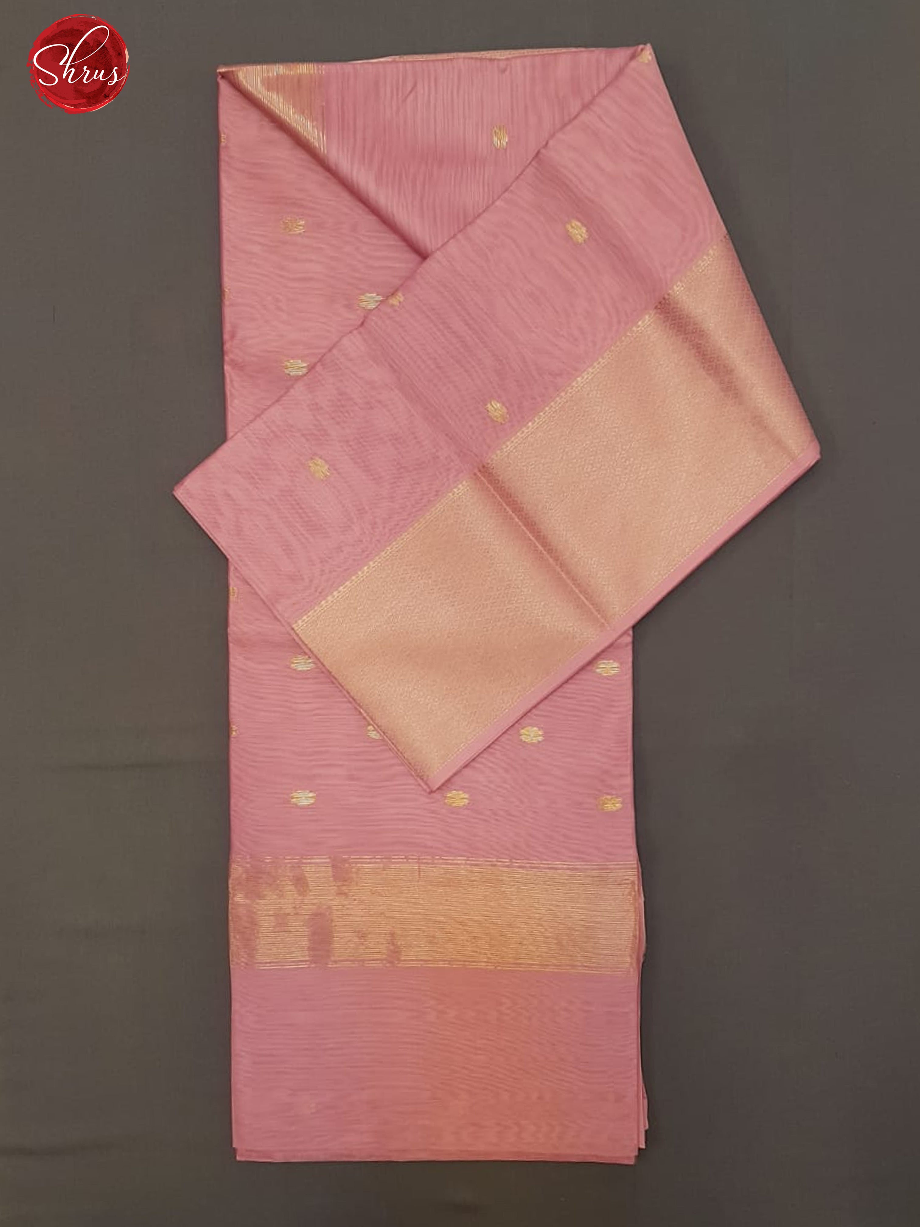 Rose Milk (Single Tone)- Maheshwari Silk Cotton with zari woven buttas on the   Body & Zari border - Shop on ShrusEternity.com