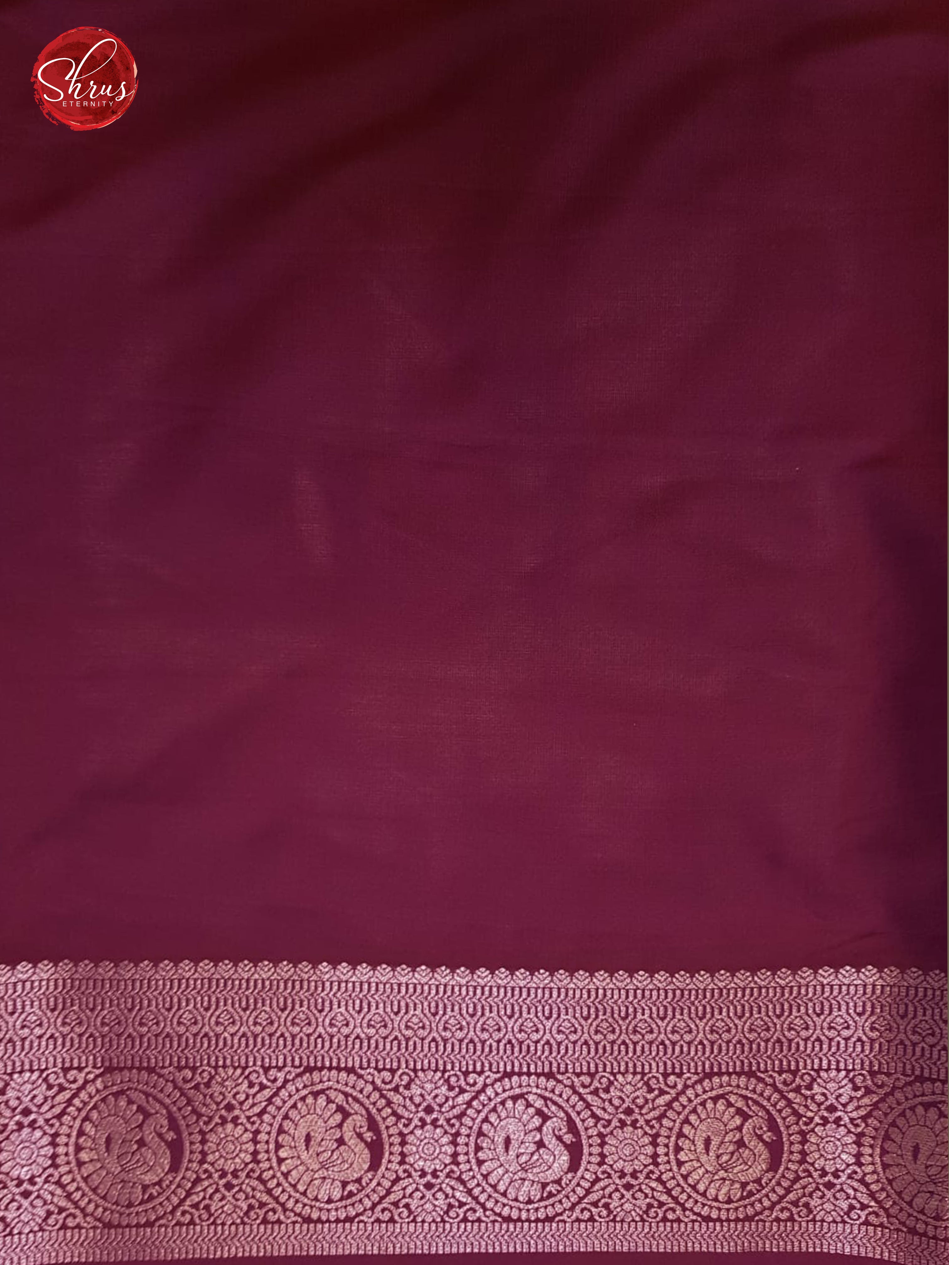Violet (Single tone)- -Borderless  Semi Kanchipuram with Zari woven   buttas  on the body - Shop on ShrusEternity.com