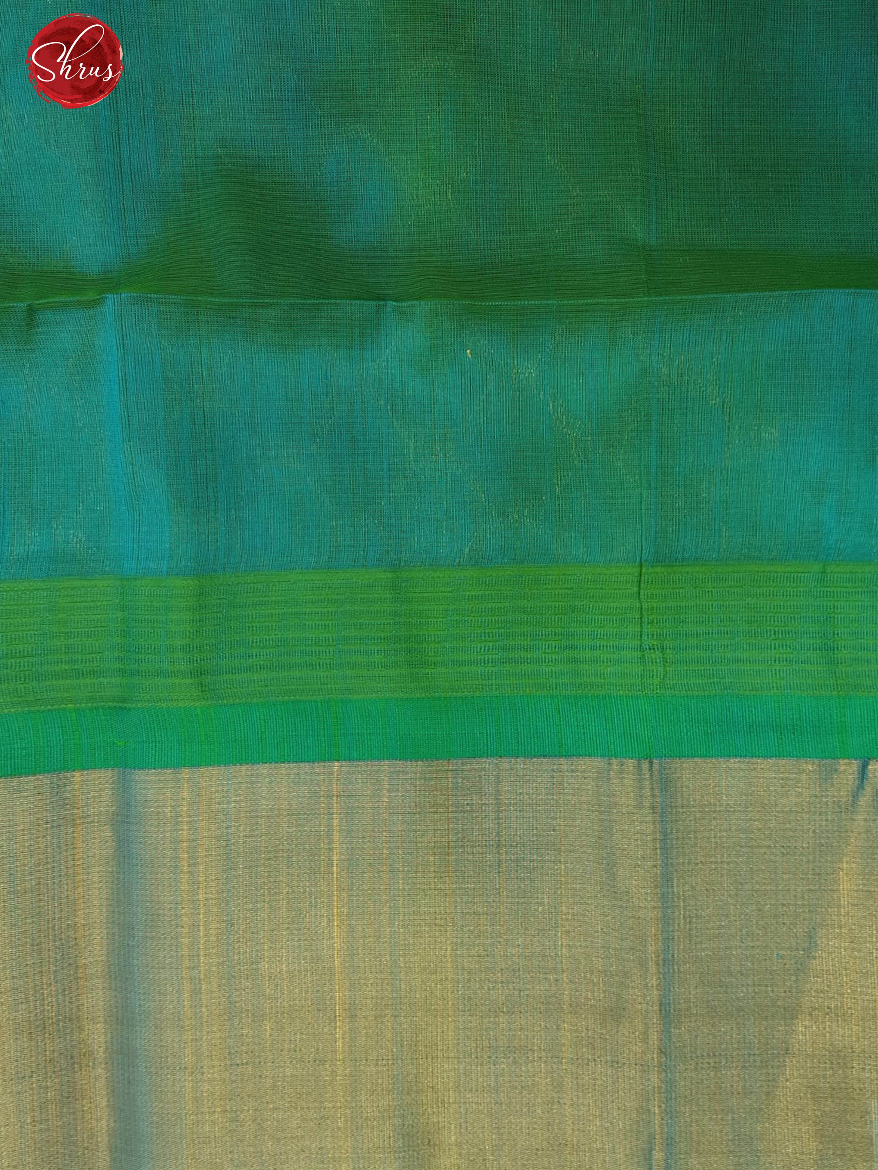 Pink & Green - Silk Cotton with plain Body & Zari Border - Shop on ShrusEternity.com