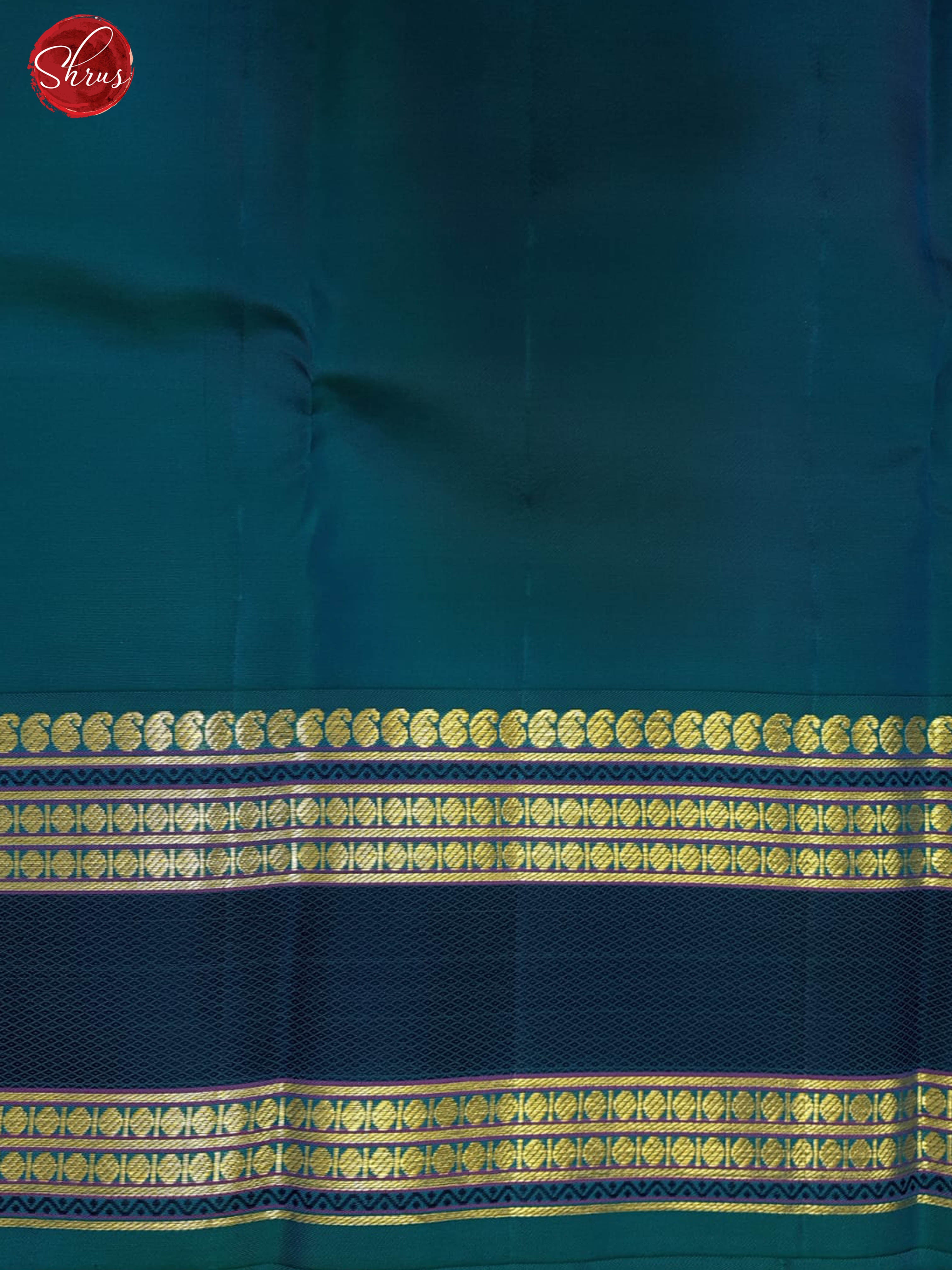 Red & Peacock Blue - Kanchipuram Silk with zari buttas on the body & Contrast Zari Border - Shop on ShrusEternity.com