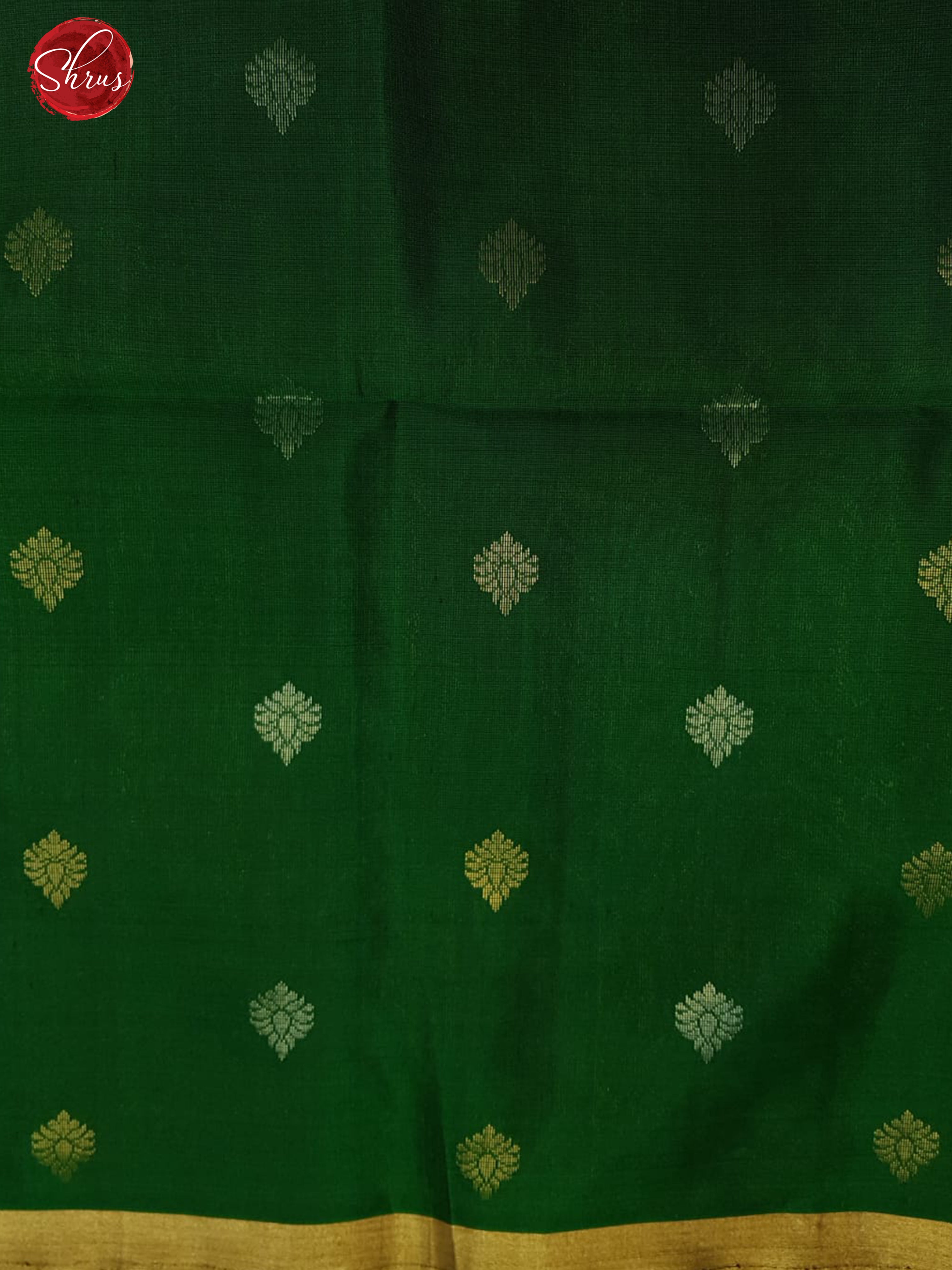 Maroon & Green(Half Pure)- Borderless   Saree with zari woven floral motifs on the body - Shop on ShrusEternity.com