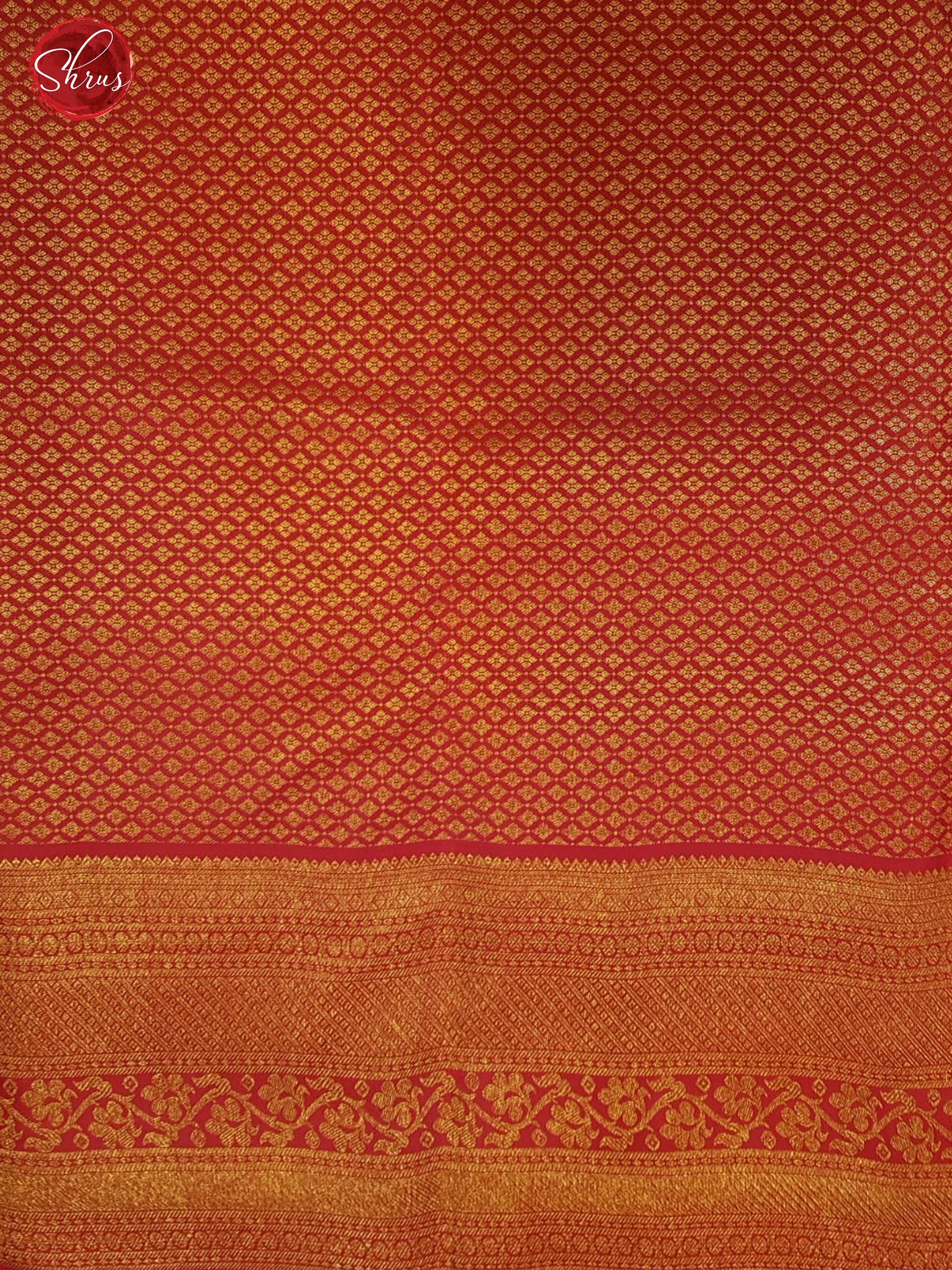 Blue & Red - Kanchipuram Silk with zari buttas on the body & contrast Zari Border - Shop on ShrusEternity.com