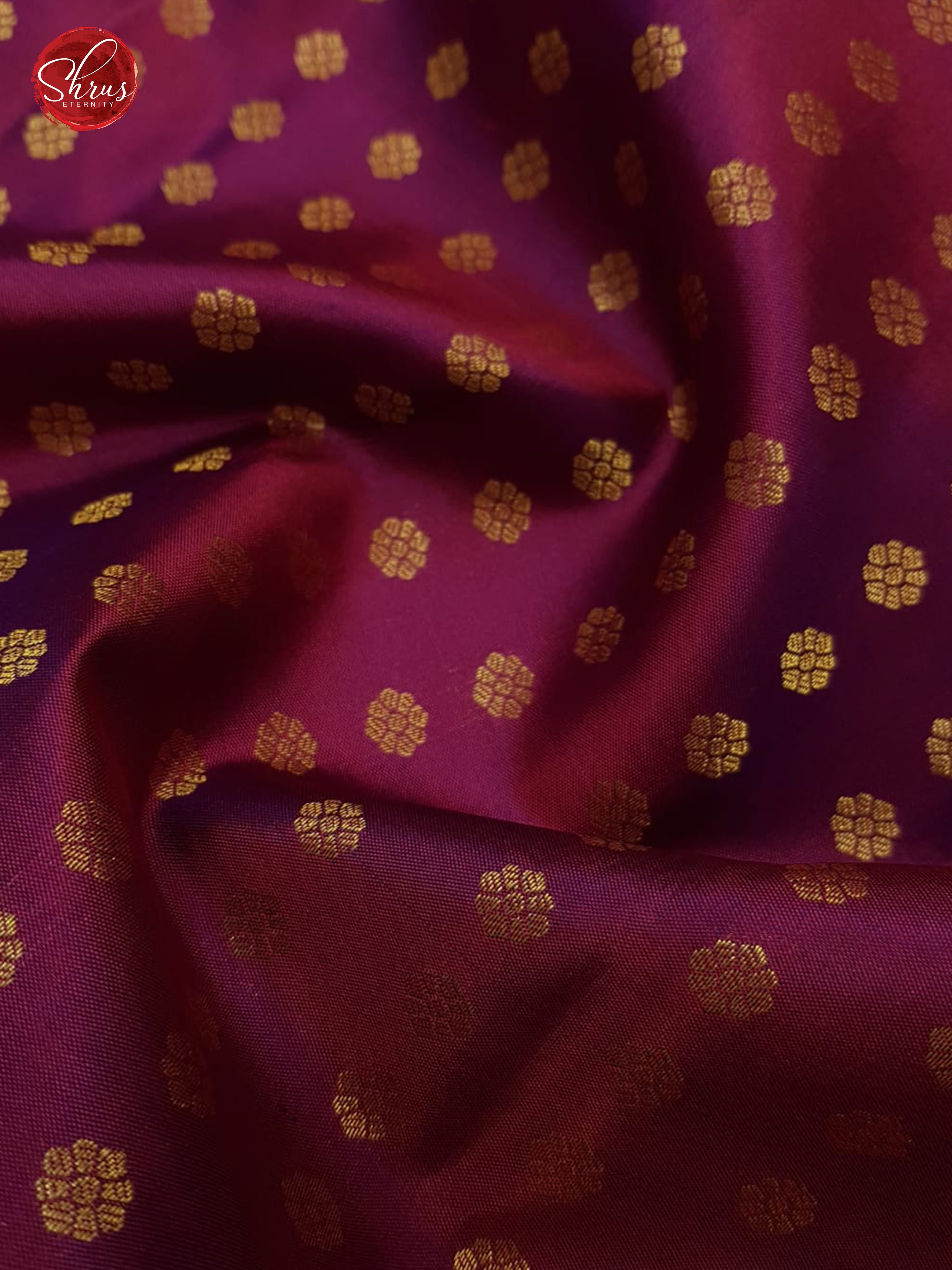 Majenta Pink & Green -Kanchipuram Silk with zari woven floral buttas on the   body & Zari Border - Shop on ShrusEternity.com