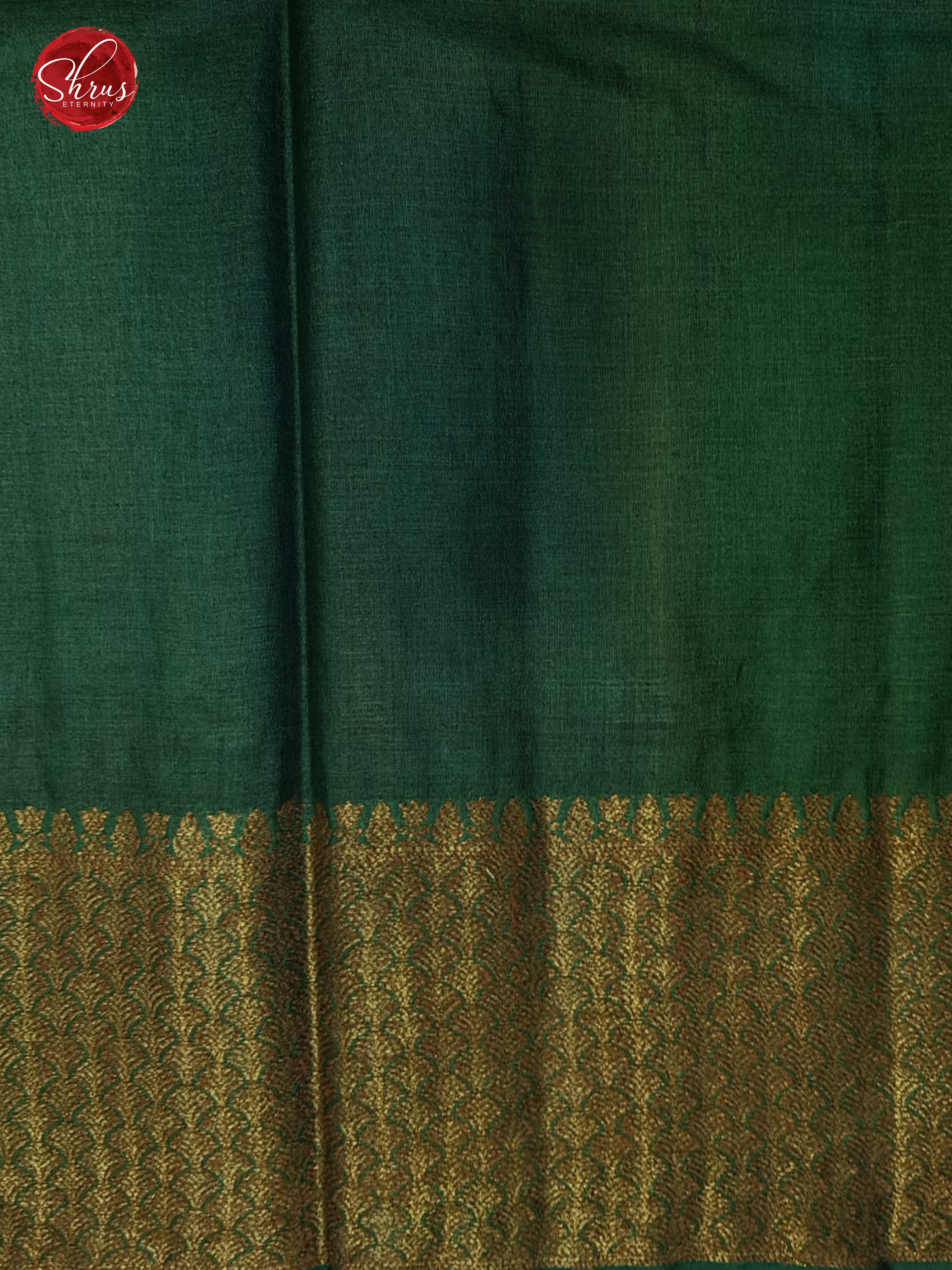 Red & Green- Tussar with zari woven floral motifs on the body & Zari Border - Shop on ShrusEternity.com