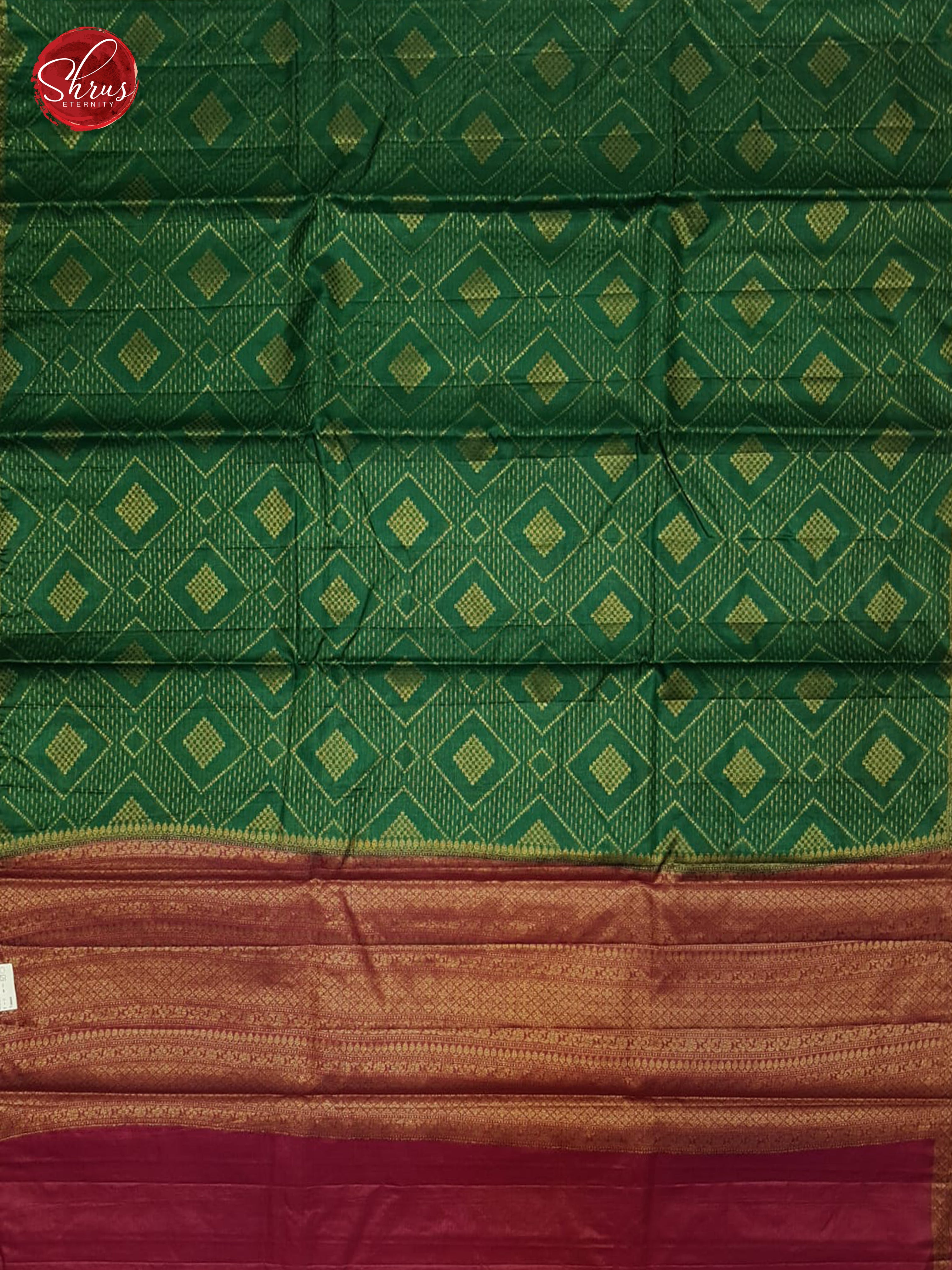 Green & Pink - Borderless Tussar with zari woven  motifs on the body - Shop on ShrusEternity.com