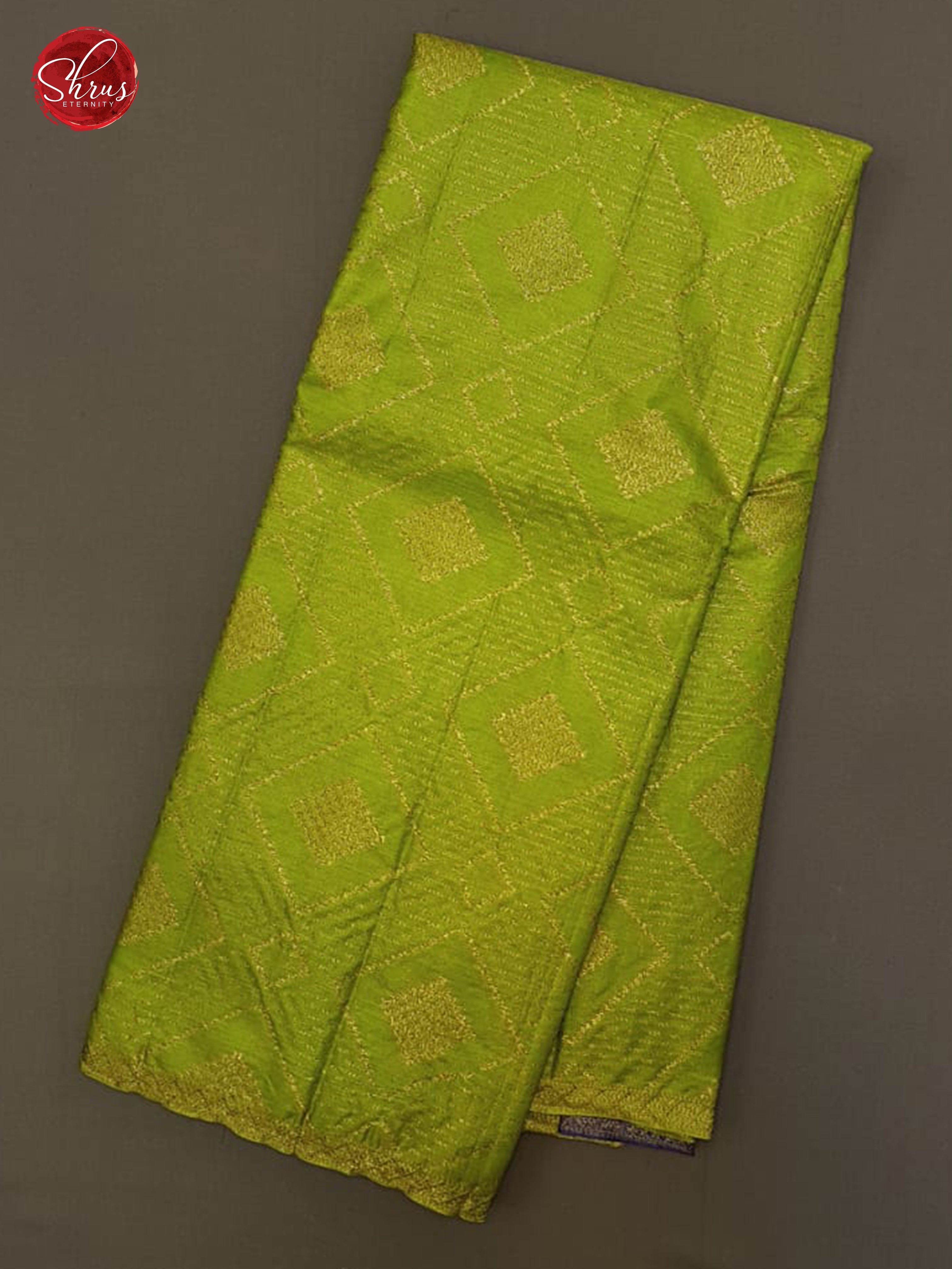 Green & Blue - Borderless  Tussar with zari woven floral motifs on the body - Shop on ShrusEternity.com