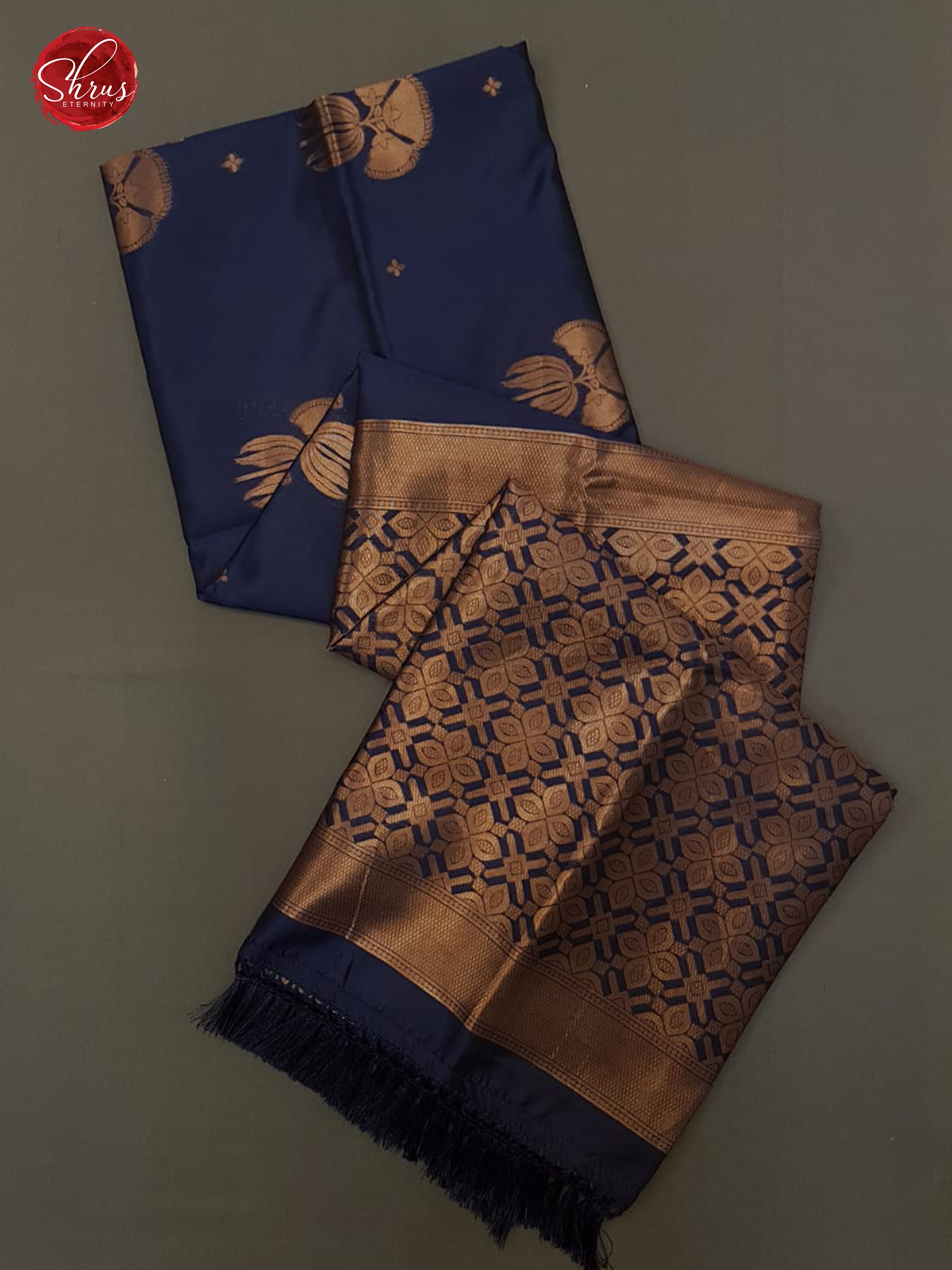 Blue - Semi Softsilk Saree - Shop on ShrusEternity.com